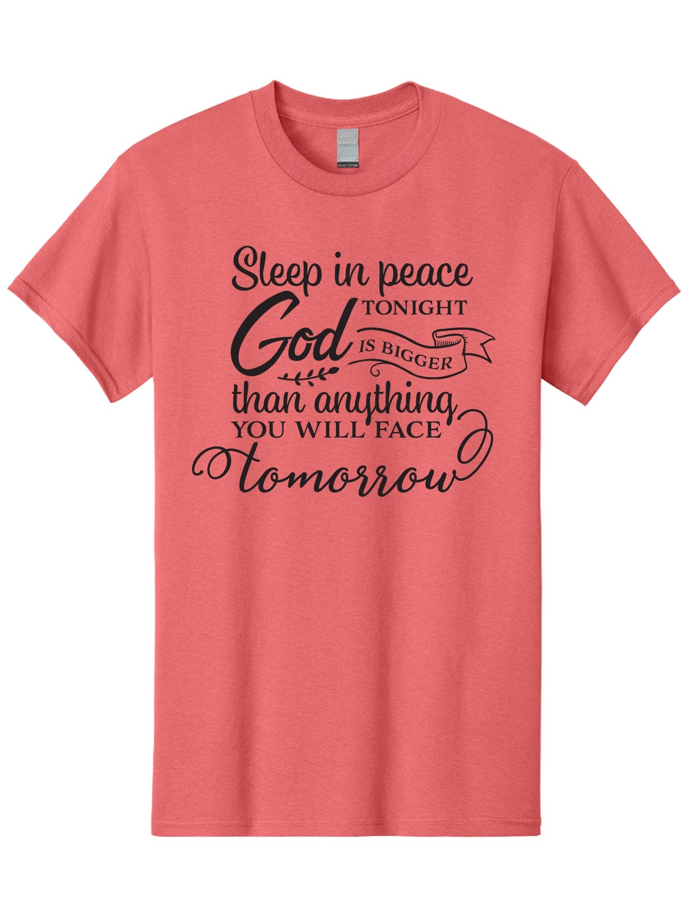 God-Is-Bigger Men'S Graphic Tee, 100% Cotton, Comfortable Casual Summer Wear, Machine Washable, Inspirational Quote, Motivational Words, God Is Bigger, Peaceful Sleep, Inspirational Sayings, Faith, Trust, Hope, Positivity, Motivation Aac763 8