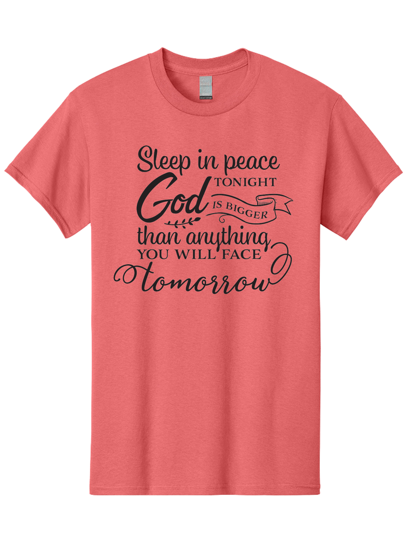 God-Is-Bigger Men'S Graphic Tee, 100% Cotton, Comfortable Casual Summer Wear, Machine Washable, Inspirational Quote, Motivational Words, God Is Bigger, Peaceful Sleep, Inspirational Sayings, Faith, Trust, Hope, Positivity, Motivation Aac763 11