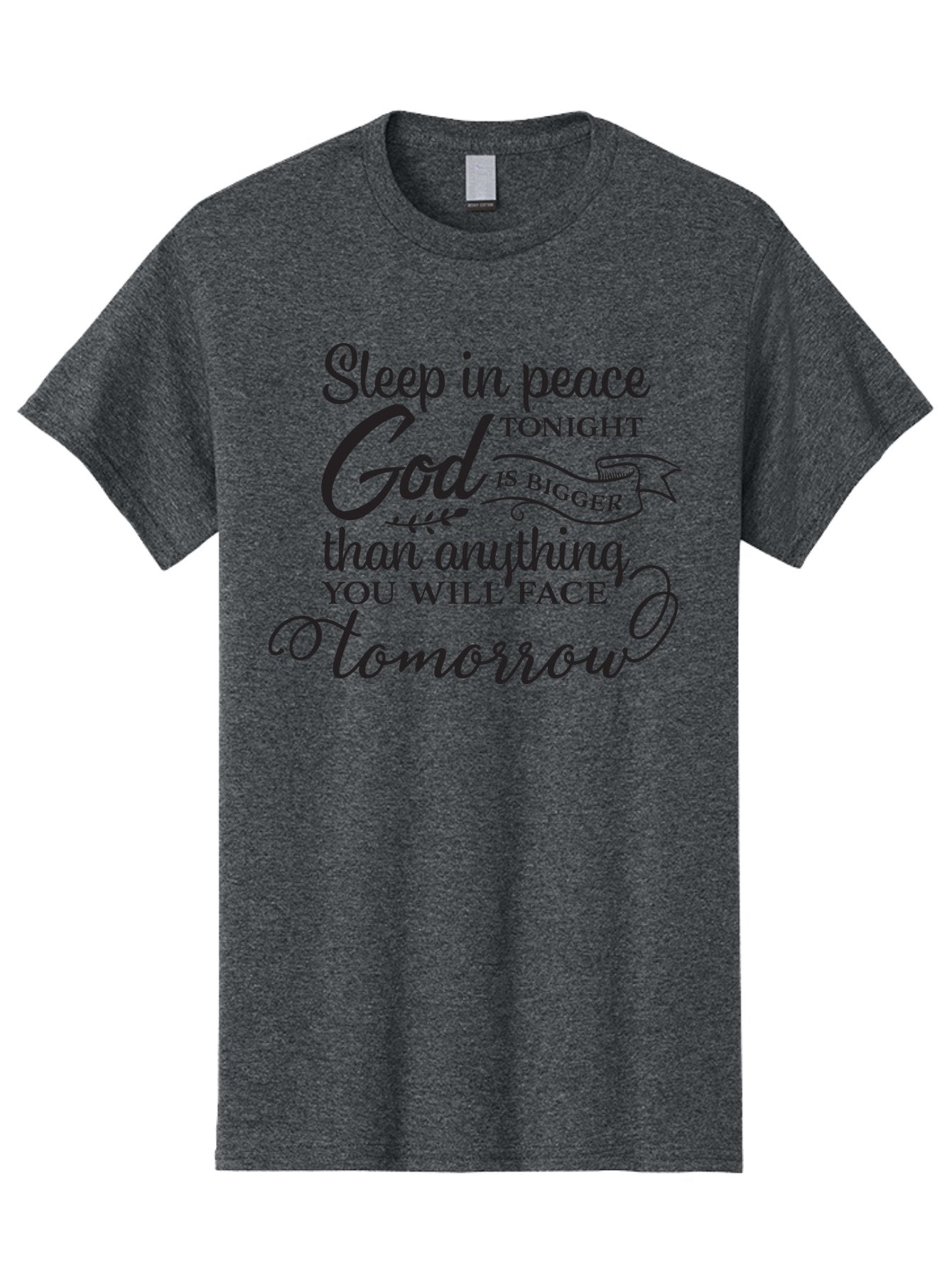 God-Is-Bigger Men'S Graphic Tee, 100% Cotton, Comfortable Casual Summer Wear, Machine Washable, Inspirational Quote, Motivational Words, God Is Bigger, Peaceful Sleep, Inspirational Sayings, Faith, Trust, Hope, Positivity, Motivation Aac763 6