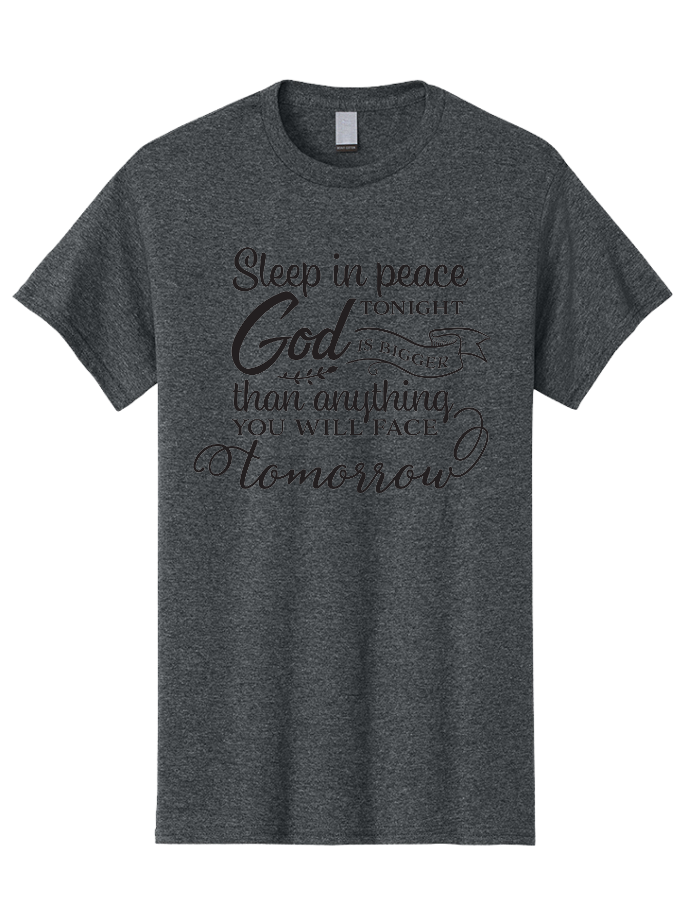God-Is-Bigger Men'S Graphic Tee, 100% Cotton, Comfortable Casual Summer Wear, Machine Washable, Inspirational Quote, Motivational Words, God Is Bigger, Peaceful Sleep, Inspirational Sayings, Faith, Trust, Hope, Positivity, Motivation Aac763 13