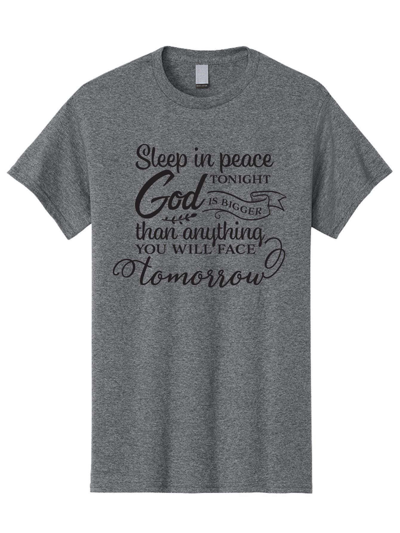 God-Is-Bigger Men'S Graphic Tee, 100% Cotton, Comfortable Casual Summer Wear, Machine Washable, Inspirational Quote, Motivational Words, God Is Bigger, Peaceful Sleep, Inspirational Sayings, Faith, Trust, Hope, Positivity, Motivation Aac763 5