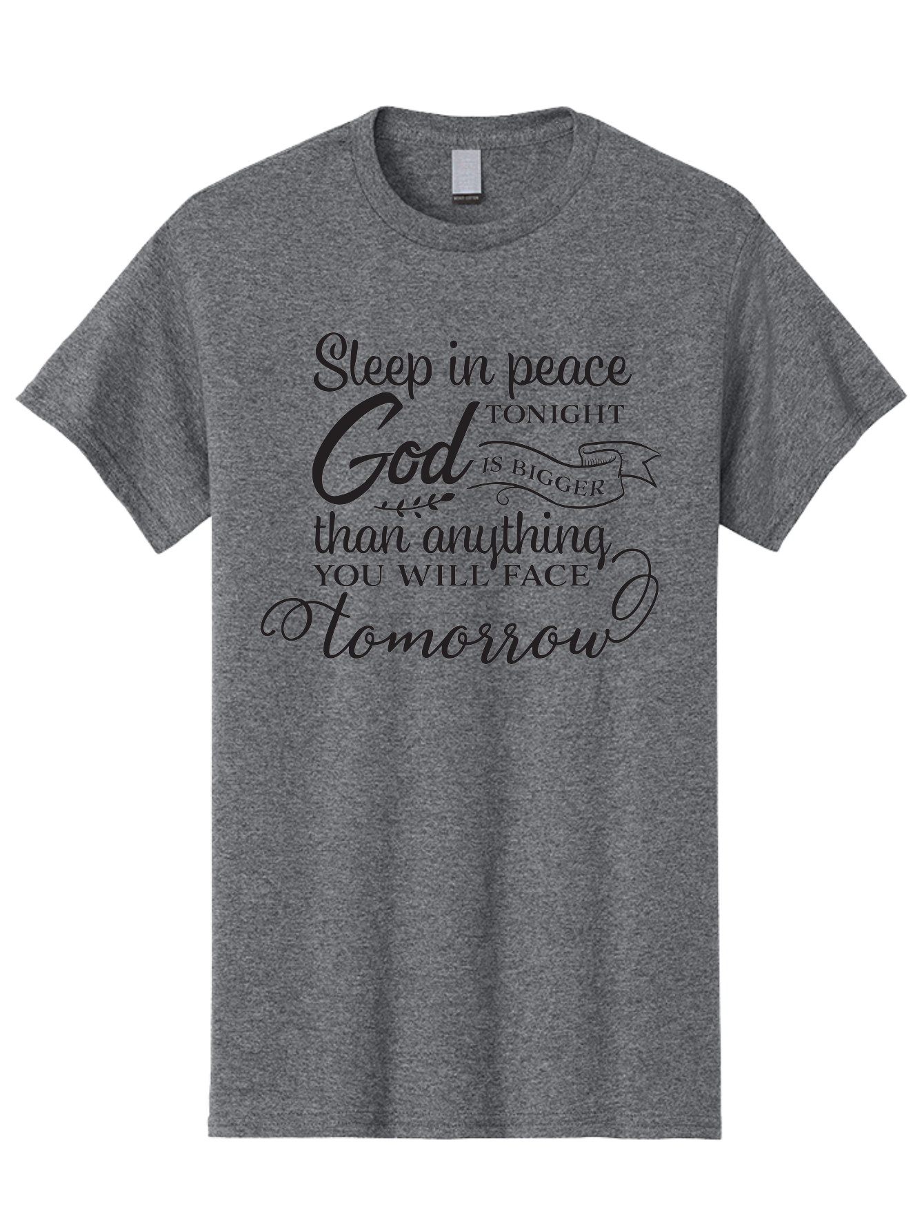 God-Is-Bigger Men'S Graphic Tee, 100% Cotton, Comfortable Casual Summer Wear, Machine Washable, Inspirational Quote, Motivational Words, God Is Bigger, Peaceful Sleep, Inspirational Sayings, Faith, Trust, Hope, Positivity, Motivation Aac763 15