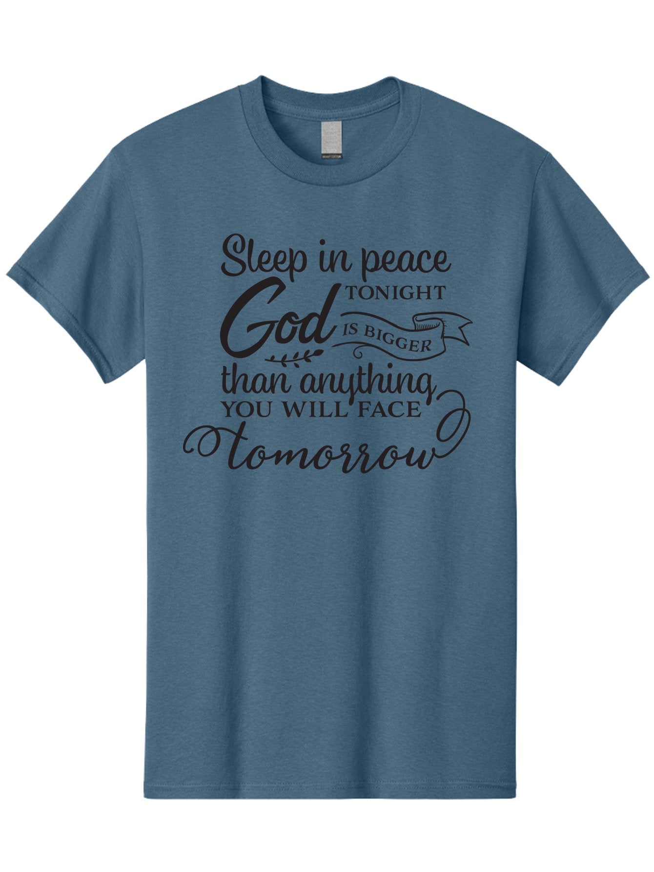 God-Is-Bigger Men'S Graphic Tee, 100% Cotton, Comfortable Casual Summer Wear, Machine Washable, Inspirational Quote, Motivational Words, God Is Bigger, Peaceful Sleep, Inspirational Sayings, Faith, Trust, Hope, Positivity, Motivation Aac763 13