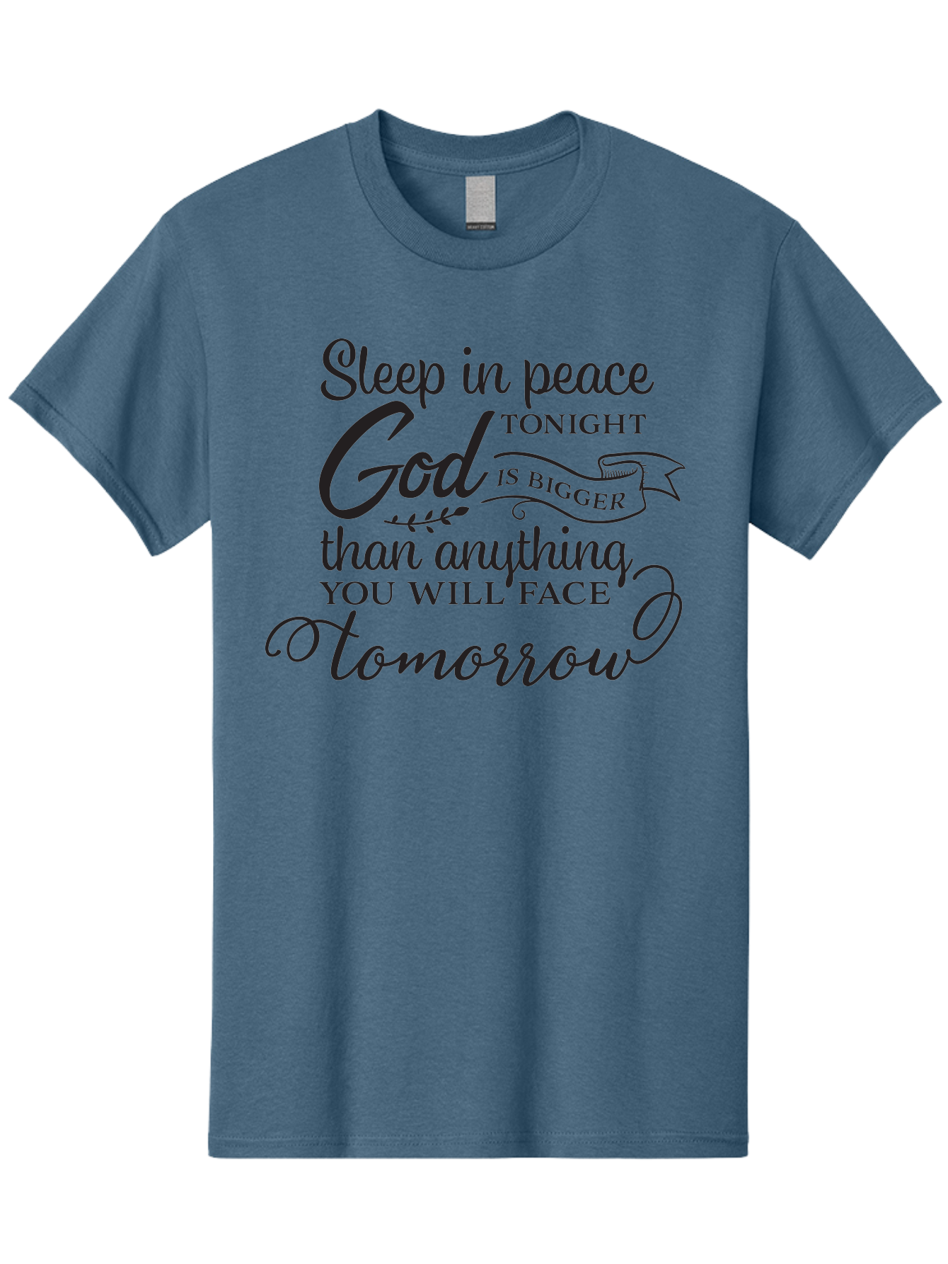 God-Is-Bigger Men'S Graphic Tee, 100% Cotton, Comfortable Casual Summer Wear, Machine Washable, Inspirational Quote, Motivational Words, God Is Bigger, Peaceful Sleep, Inspirational Sayings, Faith, Trust, Hope, Positivity, Motivation Aac763 29