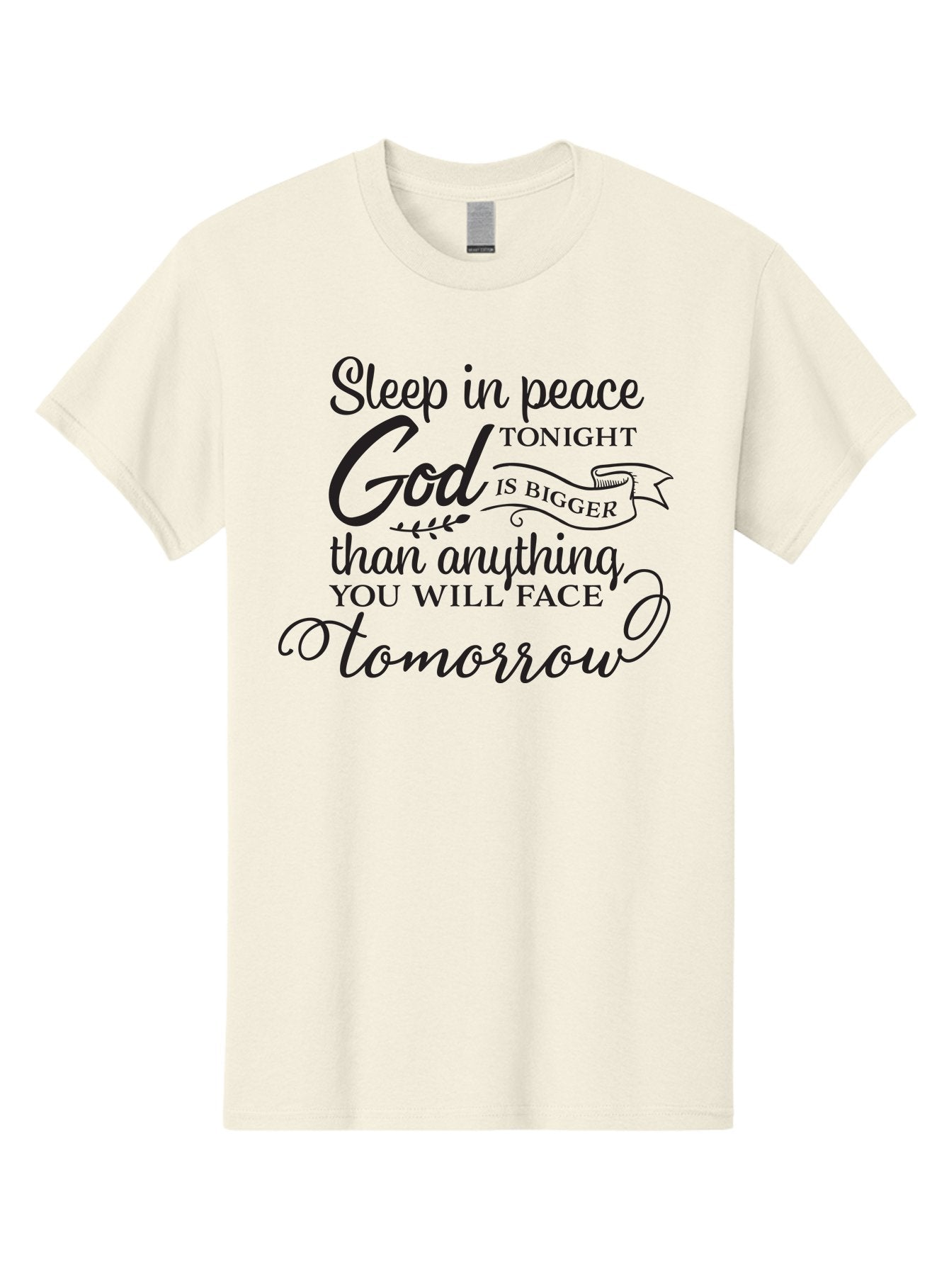 God-Is-Bigger Men'S Graphic Tee, 100% Cotton, Comfortable Casual Summer Wear, Machine Washable, Inspirational Quote, Motivational Words, God Is Bigger, Peaceful Sleep, Inspirational Sayings, Faith, Trust, Hope, Positivity, Motivation Aac763 11