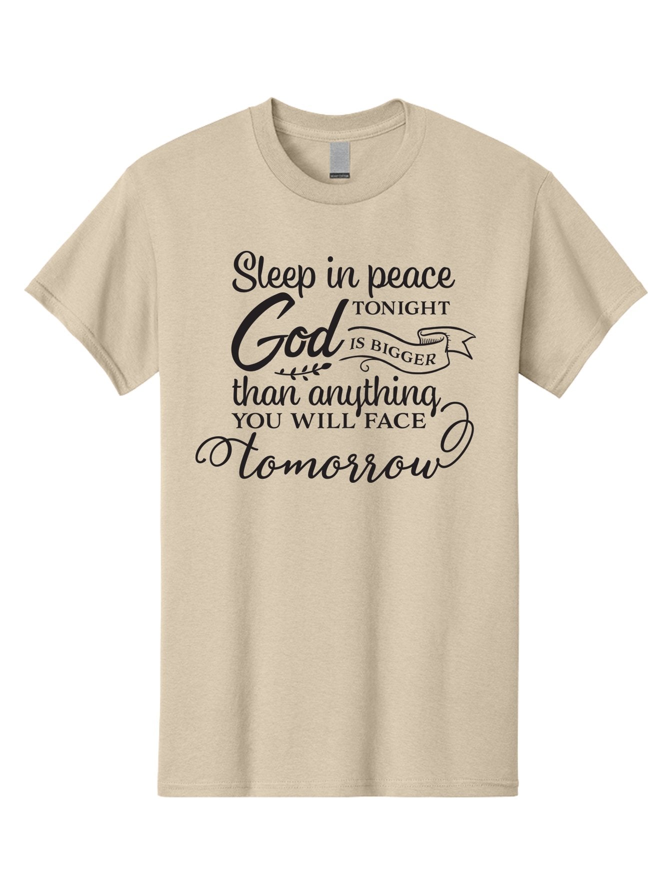 God-Is-Bigger Men'S Graphic Tee, 100% Cotton, Comfortable Casual Summer Wear, Machine Washable, Inspirational Quote, Motivational Words, God Is Bigger, Peaceful Sleep, Inspirational Sayings, Faith, Trust, Hope, Positivity, Motivation Aac763 7