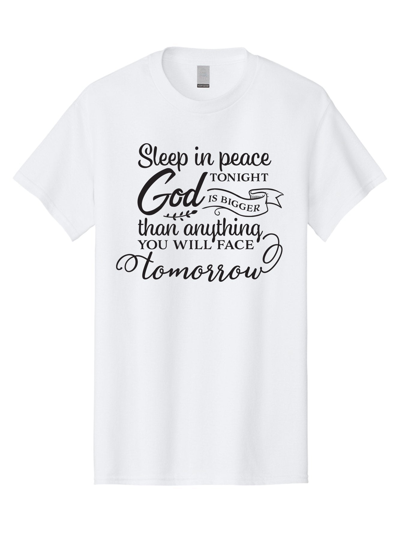 God-Is-Bigger Men'S Graphic Tee, 100% Cotton, Comfortable Casual Summer Wear, Machine Washable, Inspirational Quote, Motivational Words, God Is Bigger, Peaceful Sleep, Inspirational Sayings, Faith, Trust, Hope, Positivity, Motivation Aac763 12