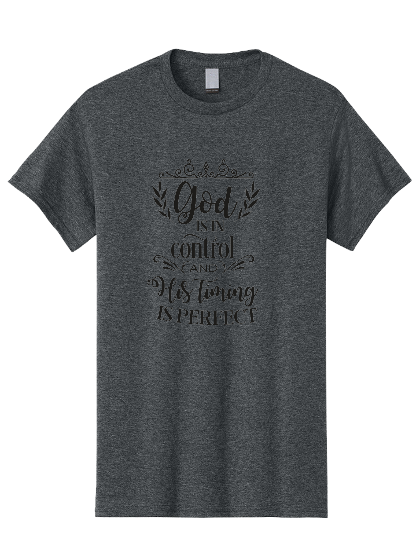 God-Is-In-Control-And-His-Timing-Is-Perfect Men'S Graphic Tee, 100% Cotton, Comfortable Casual Summer Wear, Machine Washable, Faith Quote, Inspirational Quote, Motivational Quote, Religious Quote, God Is In Control, His Timing Is Perfect, Aac764 15