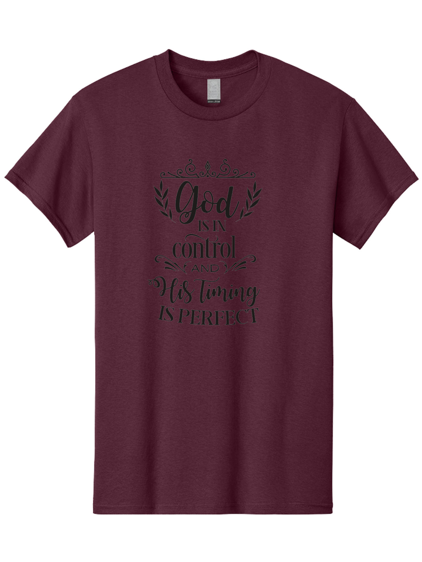 God-Is-In-Control-And-His-Timing-Is-Perfect Men'S Graphic Tee, 100% Cotton, Comfortable Casual Summer Wear, Machine Washable, Faith Quote, Inspirational Quote, Motivational Quote, Religious Quote, God Is In Control, His Timing Is Perfect, Aac764 27