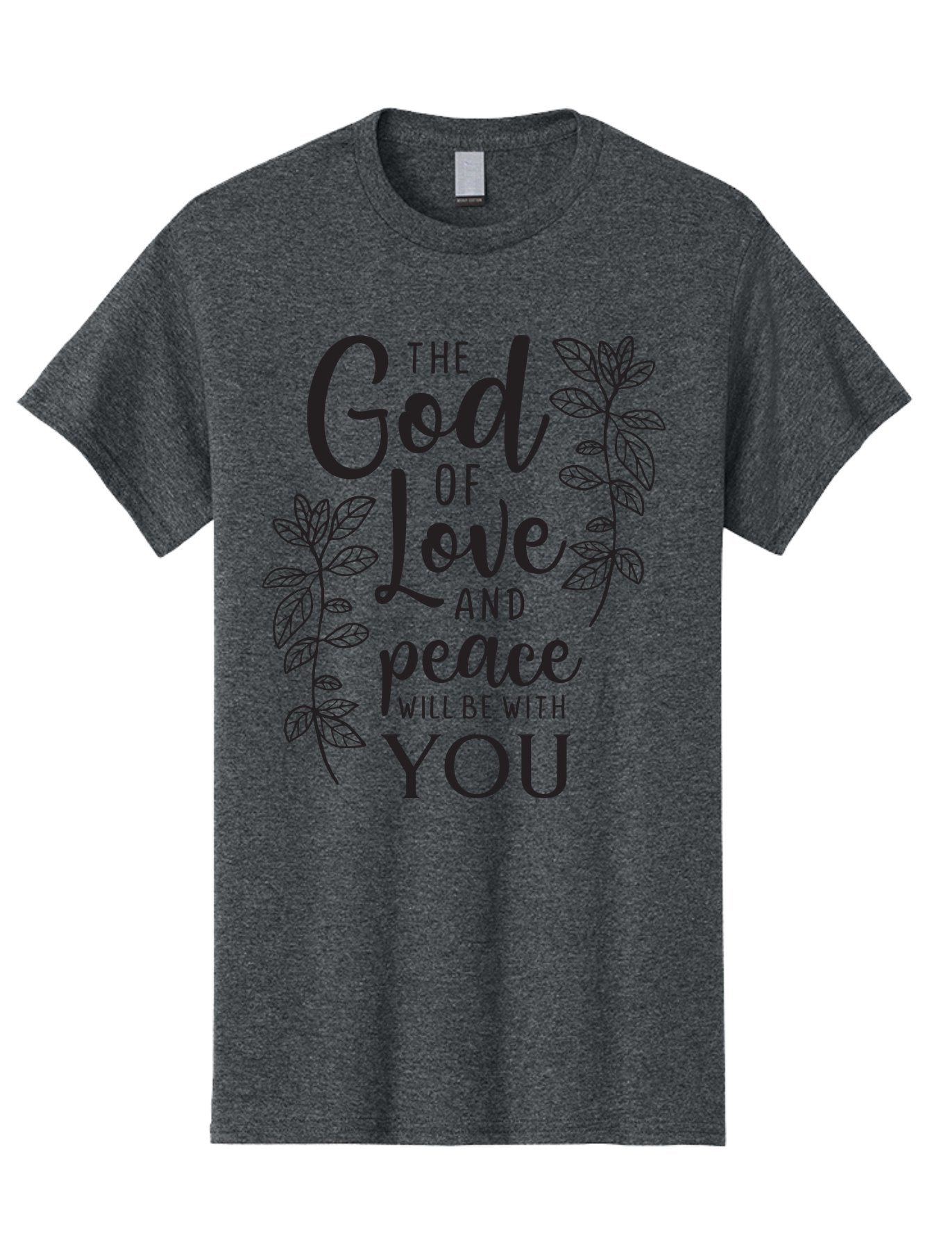 God-Of-Love-And-Peace Men'S Graphic Tee, 100% Cotton, Comfortable Casual Summer Wear, Machine Washable, Inspirational Quote, God Of Love And Peace, Uplifting Message, Positive Affirmation, Leafy Design, Black Typography, Spiritual Words, Aac766 14