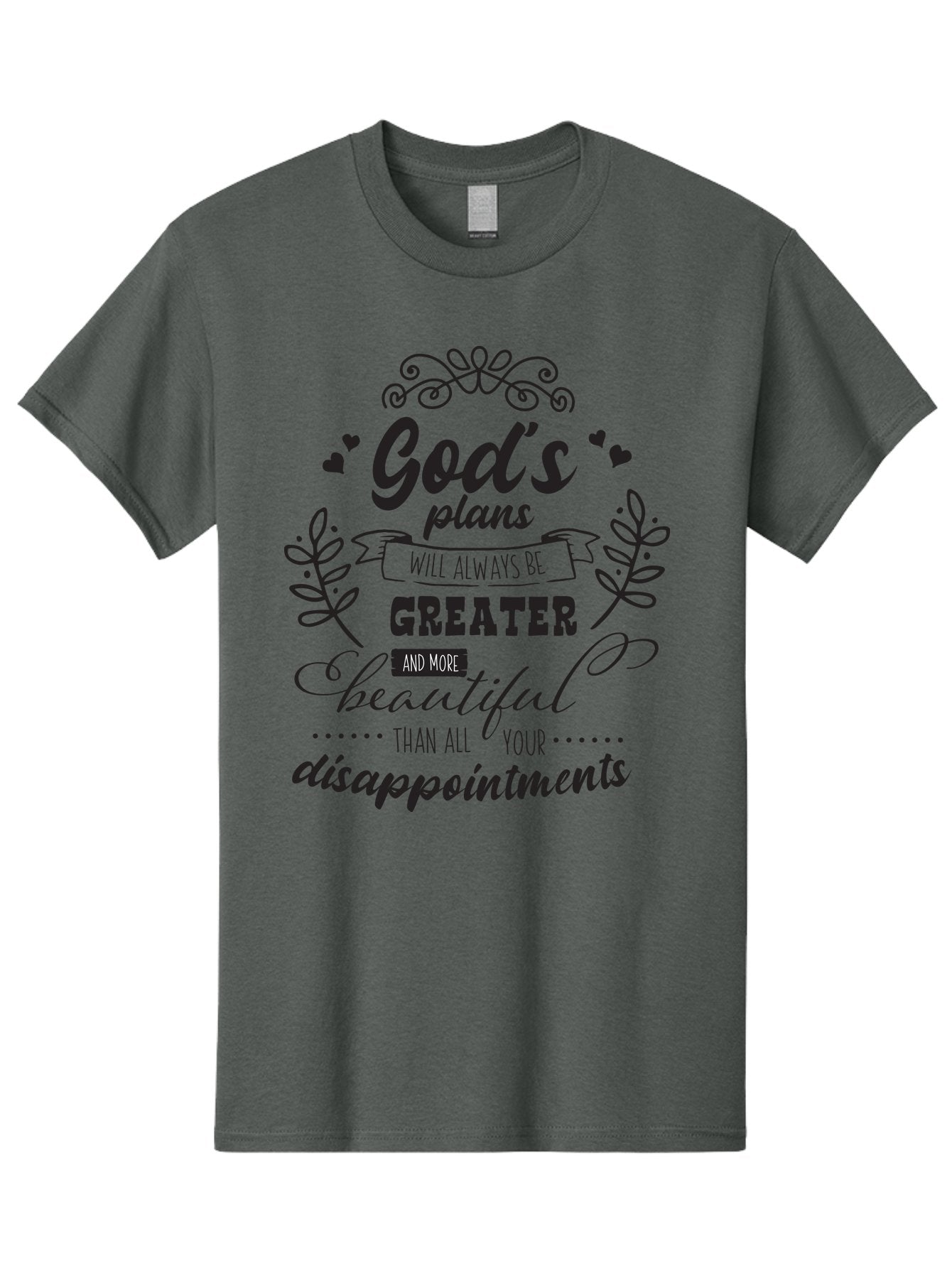 God-S-Plans Men'S Graphic Tee, 100% Cotton, Comfortable Casual Summer Wear, Machine Washable, Inspirational Quotes, Motivational Quotes, Faith-Based Quotes, God'S Plan, Scripture Quotes, Hope And Encouragement, Positive Affirmation Aac767 7
