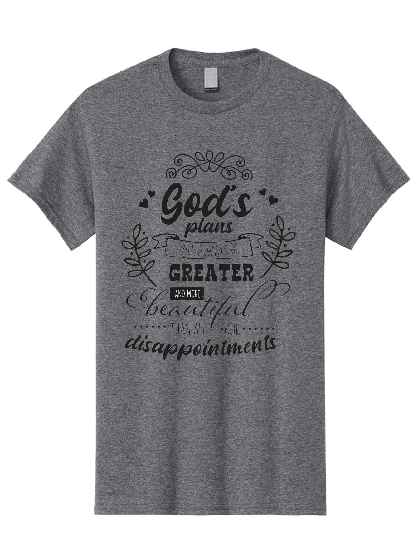God-S-Plans Men'S Graphic Tee, 100% Cotton, Comfortable Casual Summer Wear, Machine Washable, Inspirational Quotes, Motivational Quotes, Faith-Based Quotes, God'S Plan, Scripture Quotes, Hope And Encouragement, Positive Affirmation Aac767 11