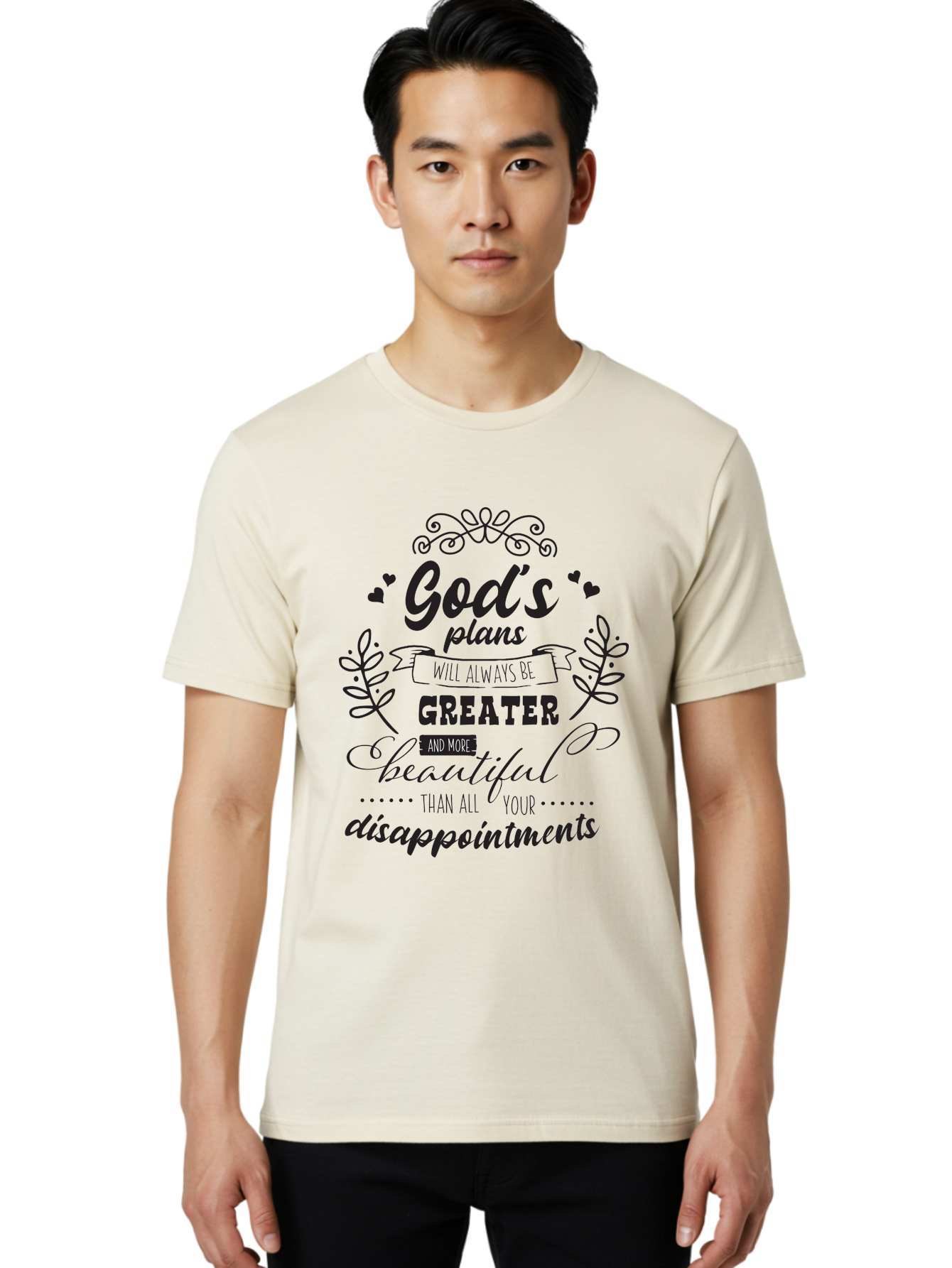 God-S-Plans Men'S Graphic Tee, 100% Cotton, Comfortable Casual Summer Wear, Machine Washable, Inspirational Quotes, Motivational Quotes, Faith-Based Quotes, God'S Plan, Scripture Quotes, Hope And Encouragement, Positive Affirmation Aac767 30