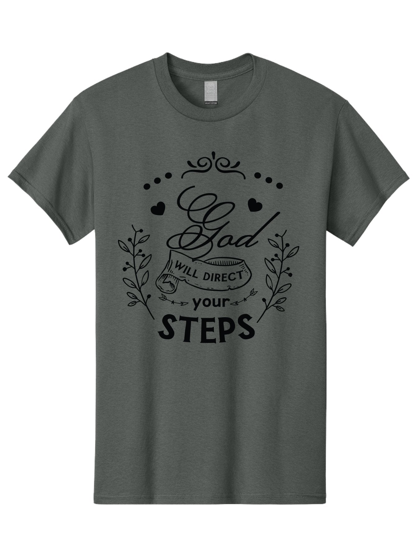God-Will-Direct-Your-Steps-1 Men'S Graphic Tee, 100% Cotton, Comfortable Casual Summer Wear, Machine Washable, Inspirational Quote, Motivational Saying, God Will Direct Your Steps, Faith-Based Message, Spiritual Guidance, Bible Verse, Aac769 14