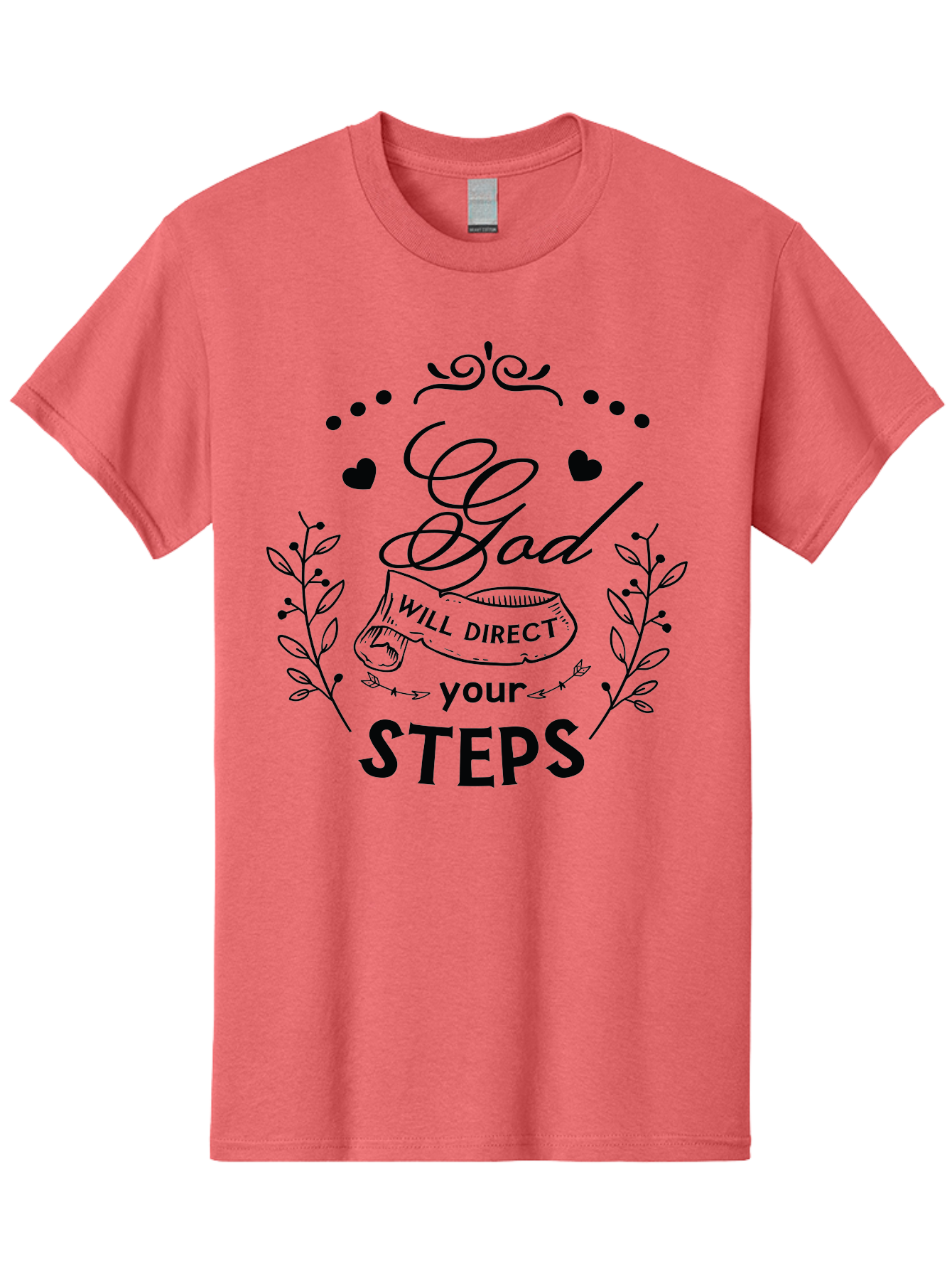 God-Will-Direct-Your-Steps-1 Men'S Graphic Tee, 100% Cotton, Comfortable Casual Summer Wear, Machine Washable, Inspirational Quote, Motivational Saying, God Will Direct Your Steps, Faith-Based Message, Spiritual Guidance, Bible Verse, Aac769 19