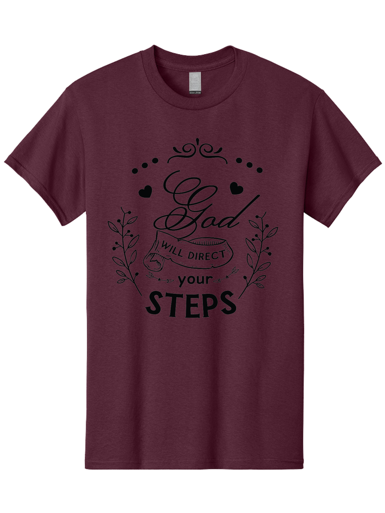 God-Will-Direct-Your-Steps-1 Men'S Graphic Tee, 100% Cotton, Comfortable Casual Summer Wear, Machine Washable, Inspirational Quote, Motivational Saying, God Will Direct Your Steps, Faith-Based Message, Spiritual Guidance, Bible Verse, Aac769 9