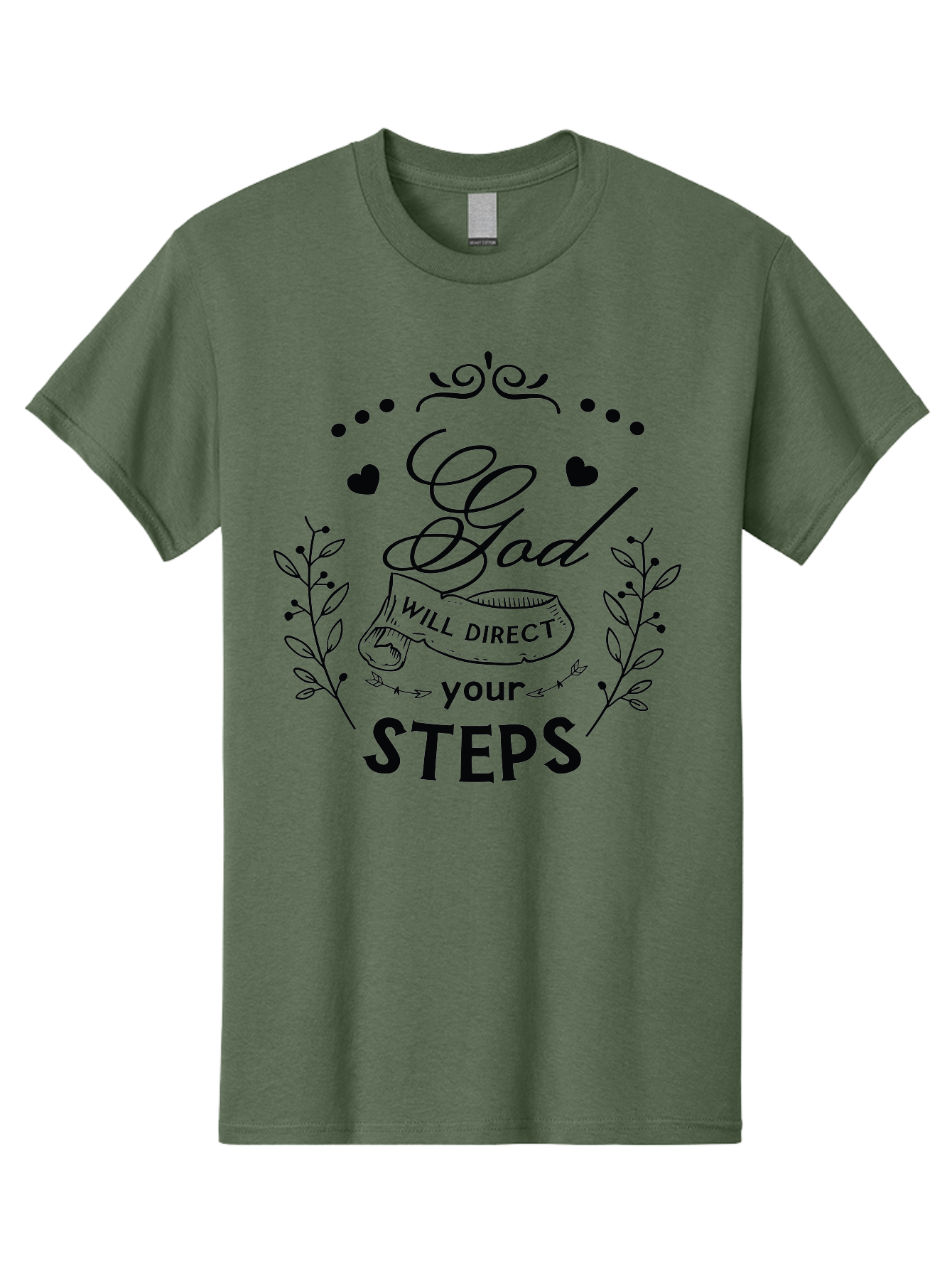 God-Will-Direct-Your-Steps-1 Men'S Graphic Tee, 100% Cotton, Comfortable Casual Summer Wear, Machine Washable, Inspirational Quote, Motivational Saying, God Will Direct Your Steps, Faith-Based Message, Spiritual Guidance, Bible Verse, Aac769 27