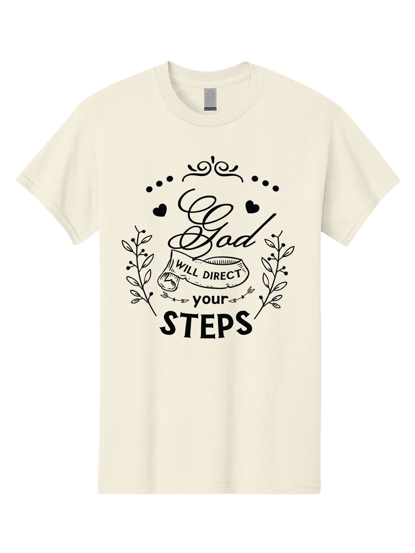 God-Will-Direct-Your-Steps-1 Men'S Graphic Tee, 100% Cotton, Comfortable Casual Summer Wear, Machine Washable, Inspirational Quote, Motivational Saying, God Will Direct Your Steps, Faith-Based Message, Spiritual Guidance, Bible Verse, Aac769 6