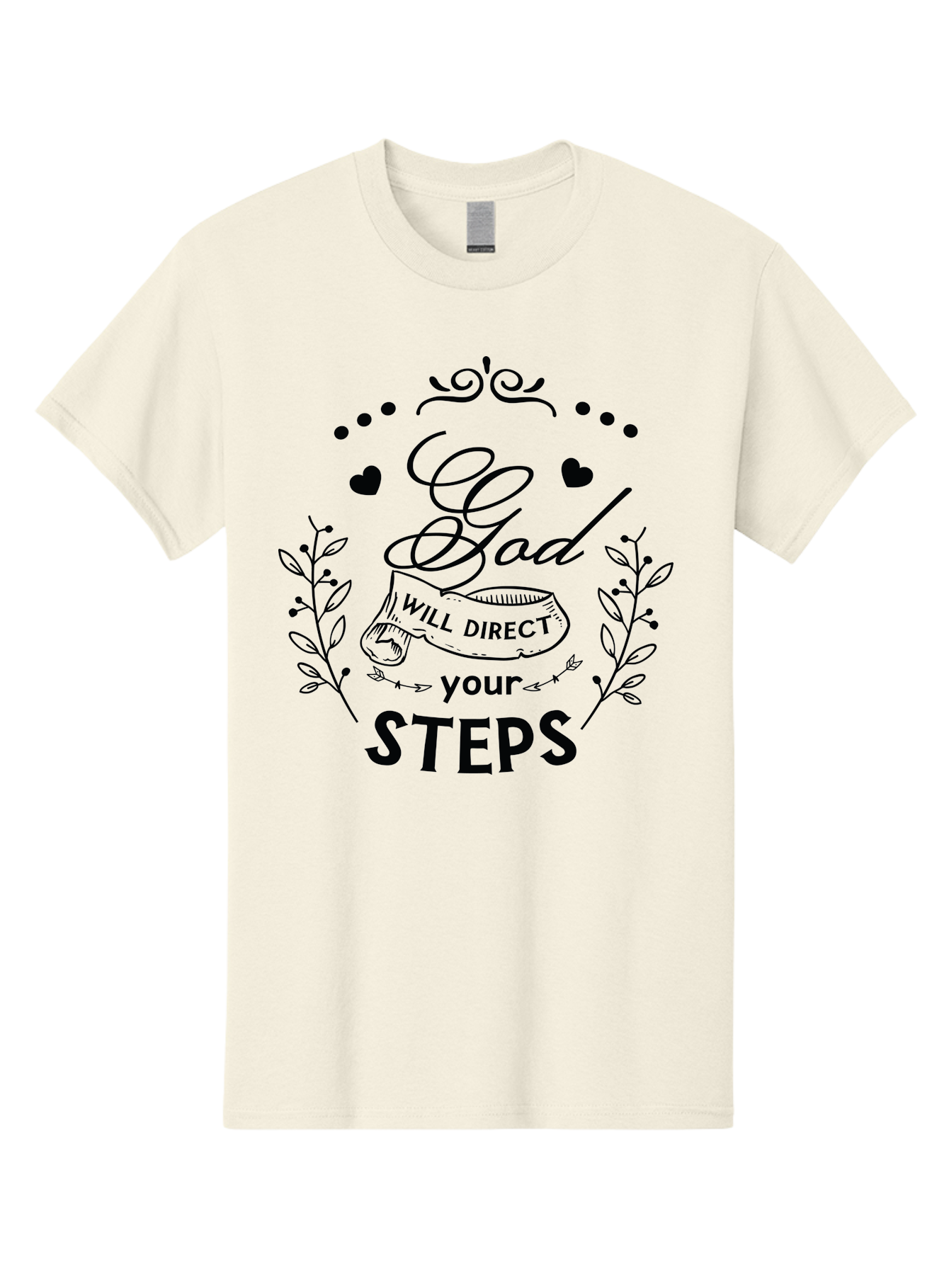 God-Will-Direct-Your-Steps-1 Men'S Graphic Tee, 100% Cotton, Comfortable Casual Summer Wear, Machine Washable, Inspirational Quote, Motivational Saying, God Will Direct Your Steps, Faith-Based Message, Spiritual Guidance, Bible Verse, Aac769 13