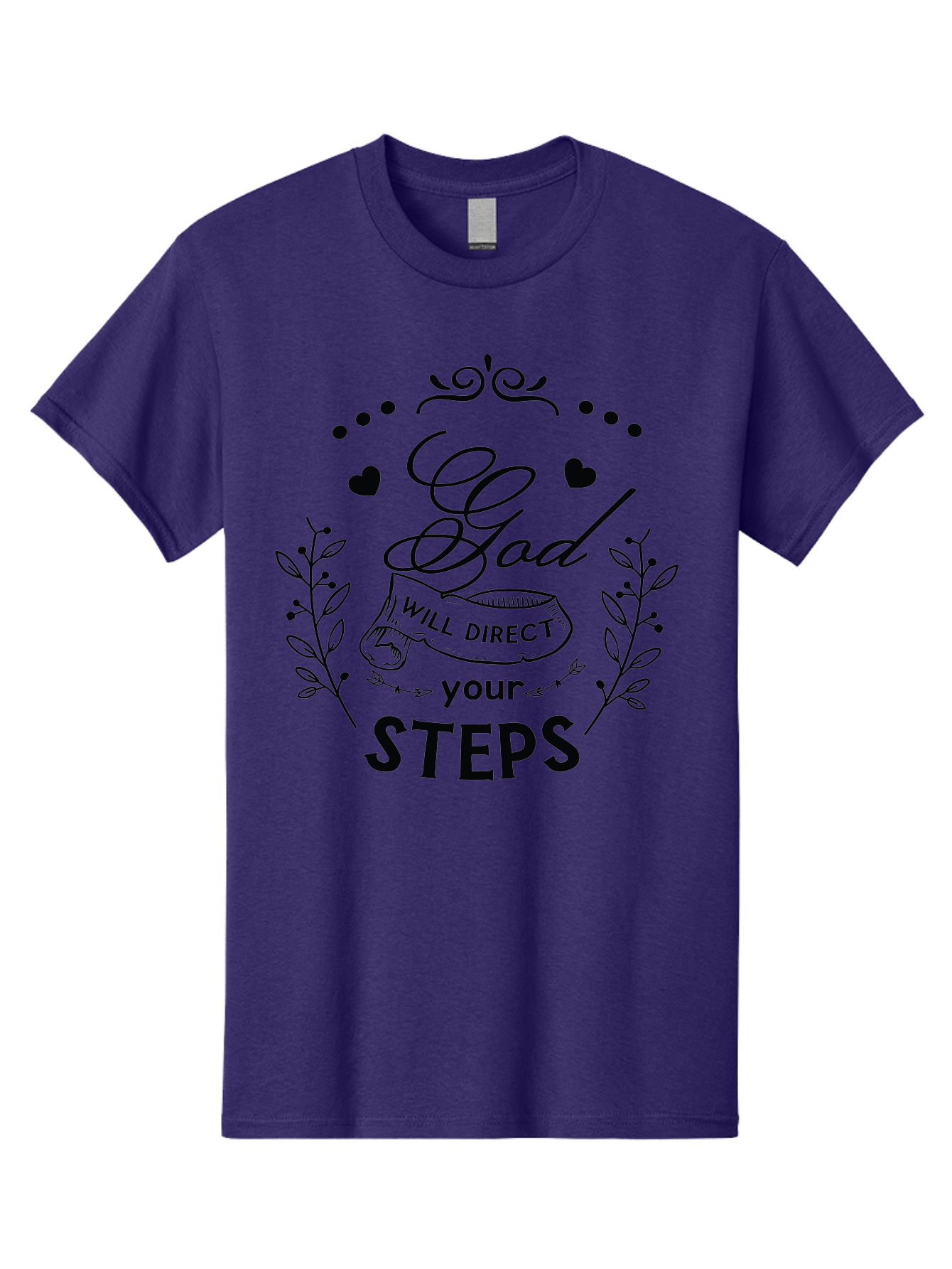 God-Will-Direct-Your-Steps-1 Men'S Graphic Tee, 100% Cotton, Comfortable Casual Summer Wear, Machine Washable, Inspirational Quote, Motivational Saying, God Will Direct Your Steps, Faith-Based Message, Spiritual Guidance, Bible Verse, Aac769 15