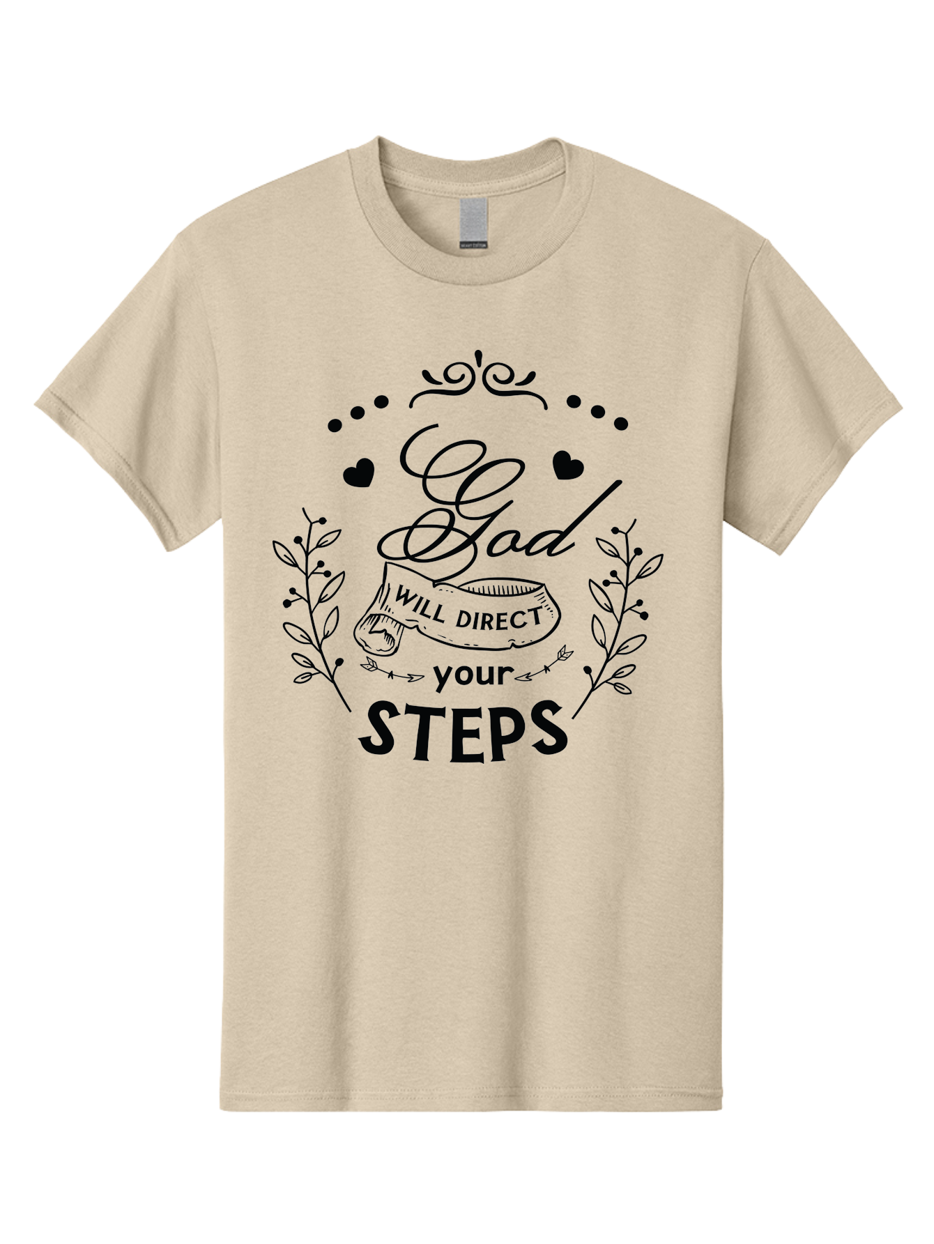 God-Will-Direct-Your-Steps-1 Men'S Graphic Tee, 100% Cotton, Comfortable Casual Summer Wear, Machine Washable, Inspirational Quote, Motivational Saying, God Will Direct Your Steps, Faith-Based Message, Spiritual Guidance, Bible Verse, Aac769 29