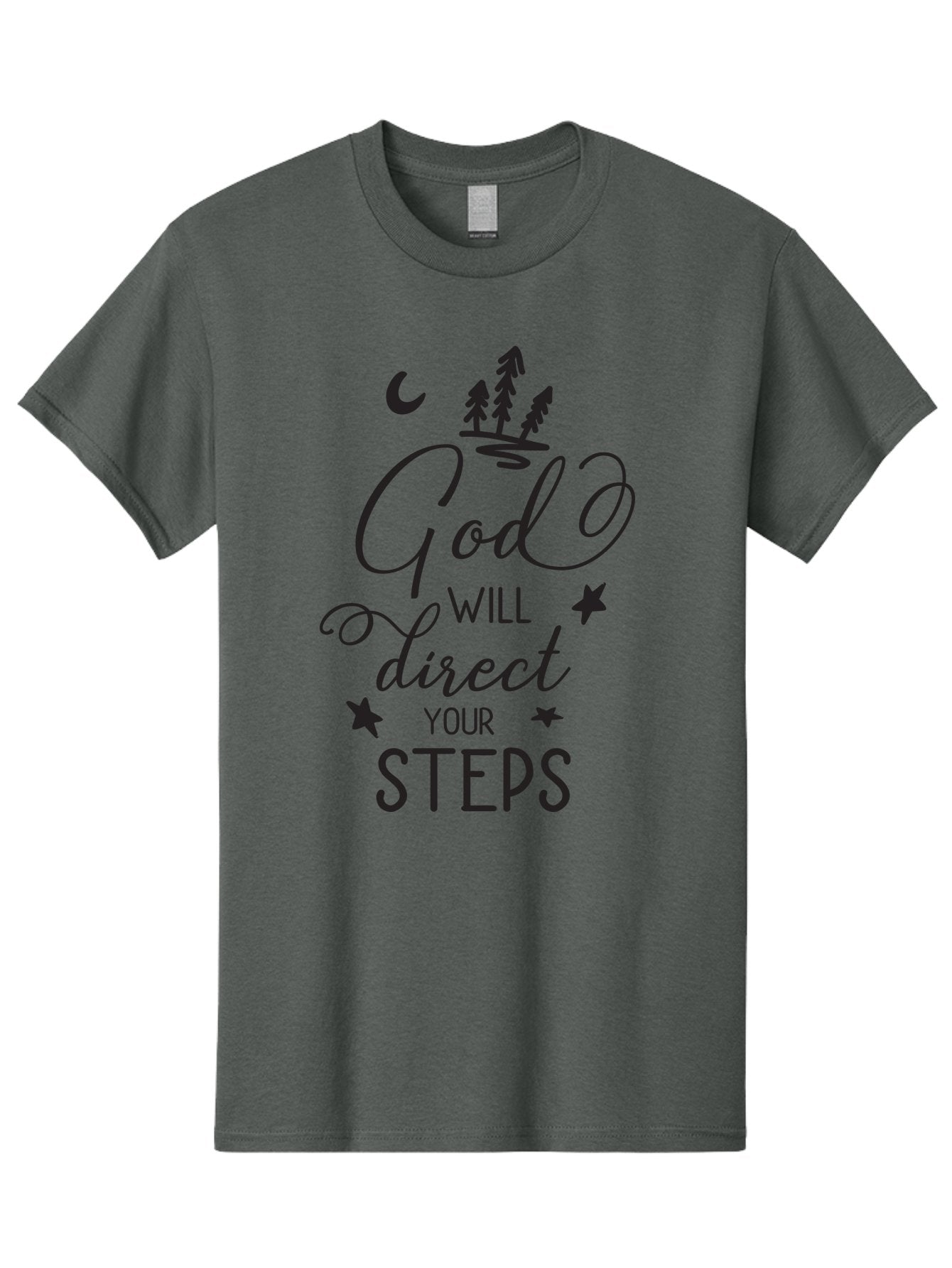 God-Will-Direct-Your-Steps Men'S Graphic Tee, 100% Cotton, Comfortable Casual Summer Wear, Machine Washable, Inspirational Quote, Motivational Phrase, God Will Direct Your Steps, Faith-Based Message, Spiritual Guidance, Positive Affirmation, Aac770 5
