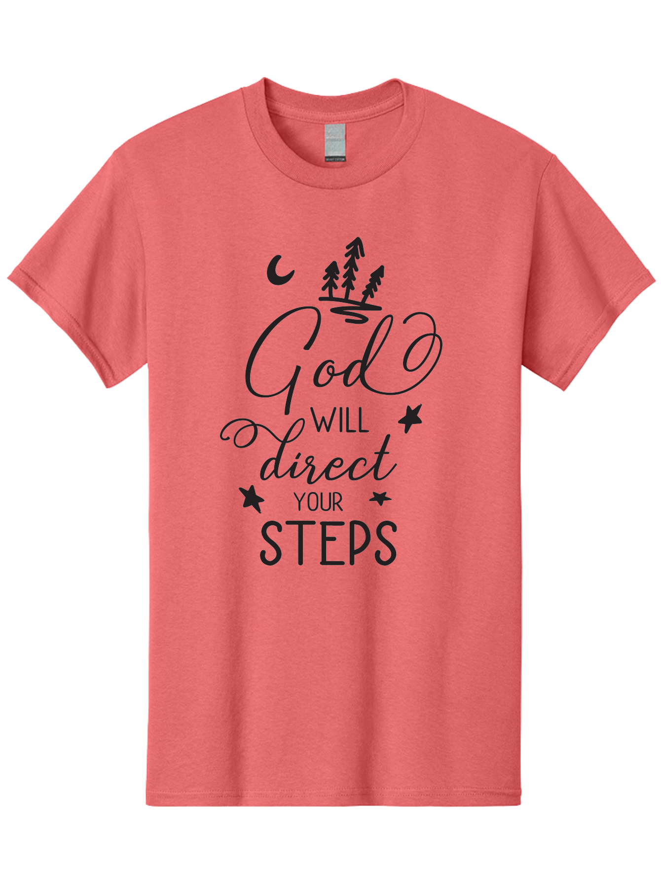 God-Will-Direct-Your-Steps Men'S Graphic Tee, 100% Cotton, Comfortable Casual Summer Wear, Machine Washable, Inspirational Quote, Motivational Phrase, God Will Direct Your Steps, Faith-Based Message, Spiritual Guidance, Positive Affirmation, Aac770 3