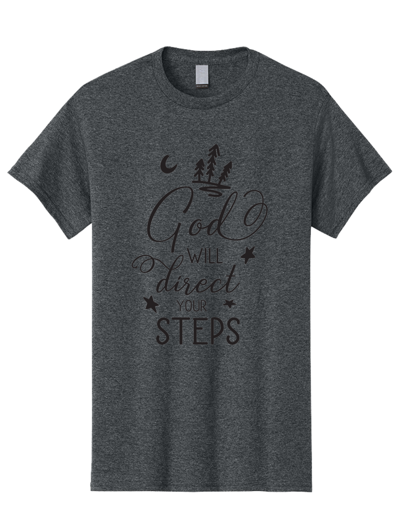 God-Will-Direct-Your-Steps Men'S Graphic Tee, 100% Cotton, Comfortable Casual Summer Wear, Machine Washable, Inspirational Quote, Motivational Phrase, God Will Direct Your Steps, Faith-Based Message, Spiritual Guidance, Positive Affirmation, Aac770 7