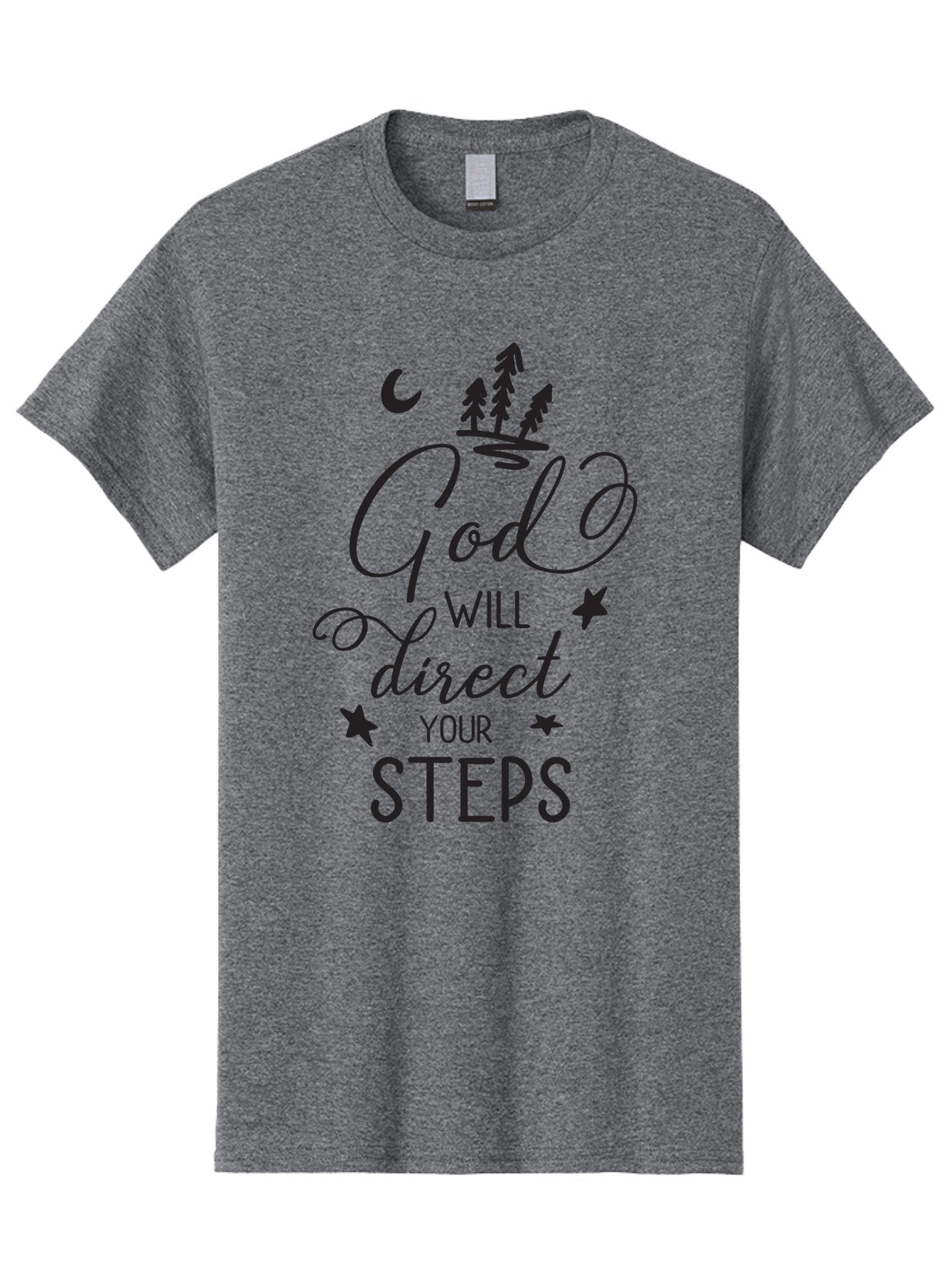 God-Will-Direct-Your-Steps Men'S Graphic Tee, 100% Cotton, Comfortable Casual Summer Wear, Machine Washable, Inspirational Quote, Motivational Phrase, God Will Direct Your Steps, Faith-Based Message, Spiritual Guidance, Positive Affirmation, Aac770 9
