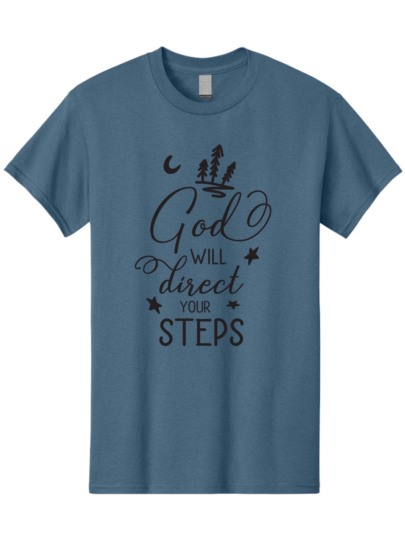 God-Will-Direct-Your-Steps Men'S Graphic Tee, 100% Cotton, Comfortable Casual Summer Wear, Machine Washable, Inspirational Quote, Motivational Phrase, God Will Direct Your Steps, Faith-Based Message, Spiritual Guidance, Positive Affirmation, Aac770 6