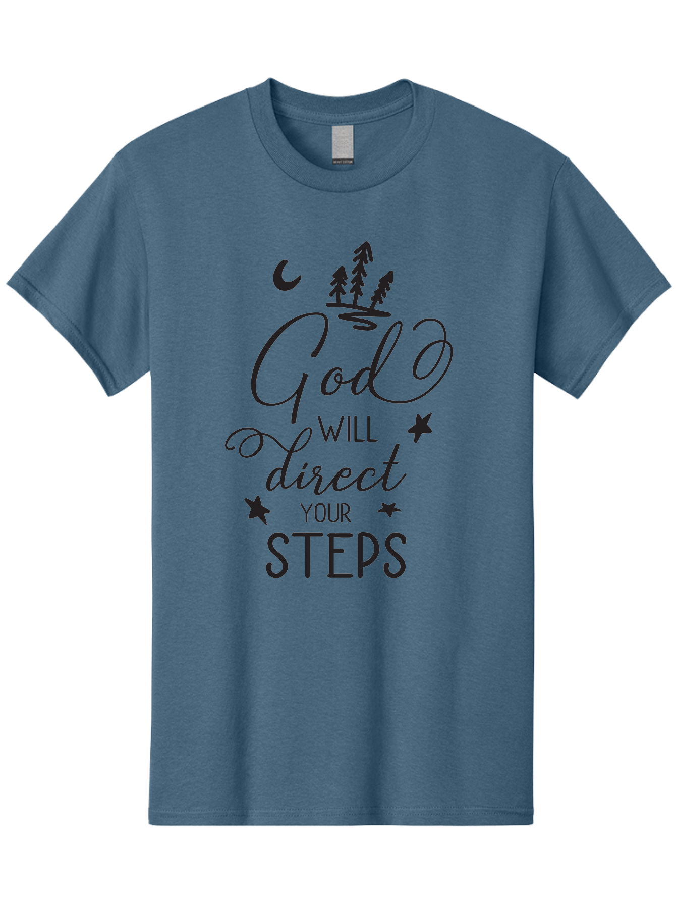 God-Will-Direct-Your-Steps Men'S Graphic Tee, 100% Cotton, Comfortable Casual Summer Wear, Machine Washable, Inspirational Quote, Motivational Phrase, God Will Direct Your Steps, Faith-Based Message, Spiritual Guidance, Positive Affirmation, Aac770 13