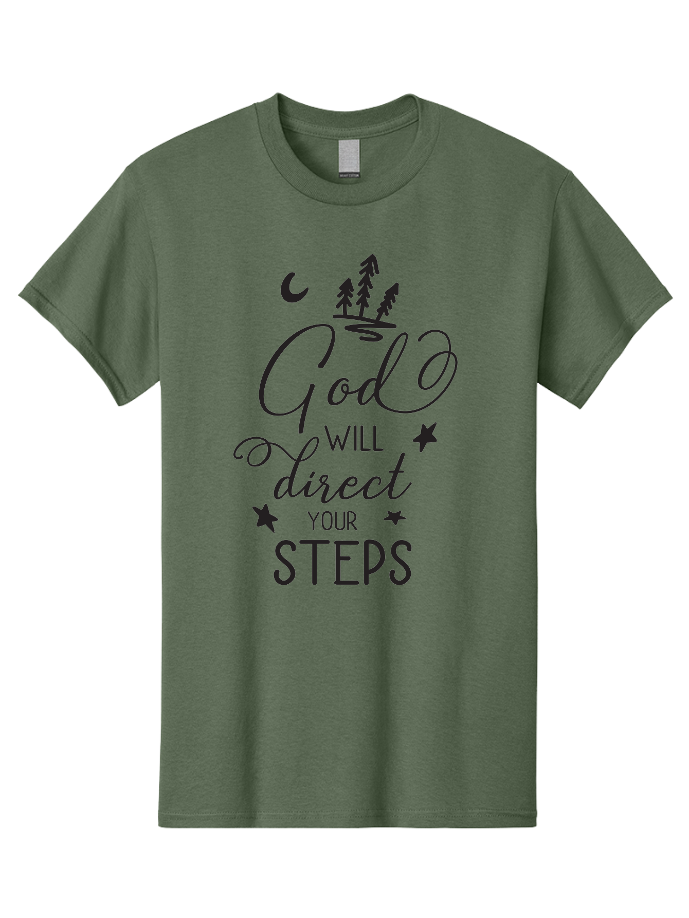 God-Will-Direct-Your-Steps Men'S Graphic Tee, 100% Cotton, Comfortable Casual Summer Wear, Machine Washable, Inspirational Quote, Motivational Phrase, God Will Direct Your Steps, Faith-Based Message, Spiritual Guidance, Positive Affirmation, Aac770 11
