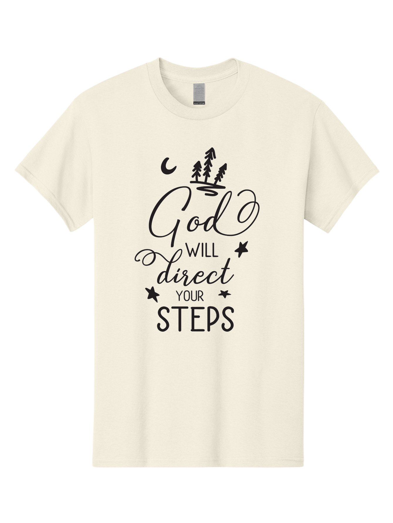 God-Will-Direct-Your-Steps Men'S Graphic Tee, 100% Cotton, Comfortable Casual Summer Wear, Machine Washable, Inspirational Quote, Motivational Phrase, God Will Direct Your Steps, Faith-Based Message, Spiritual Guidance, Positive Affirmation, Aac770 21