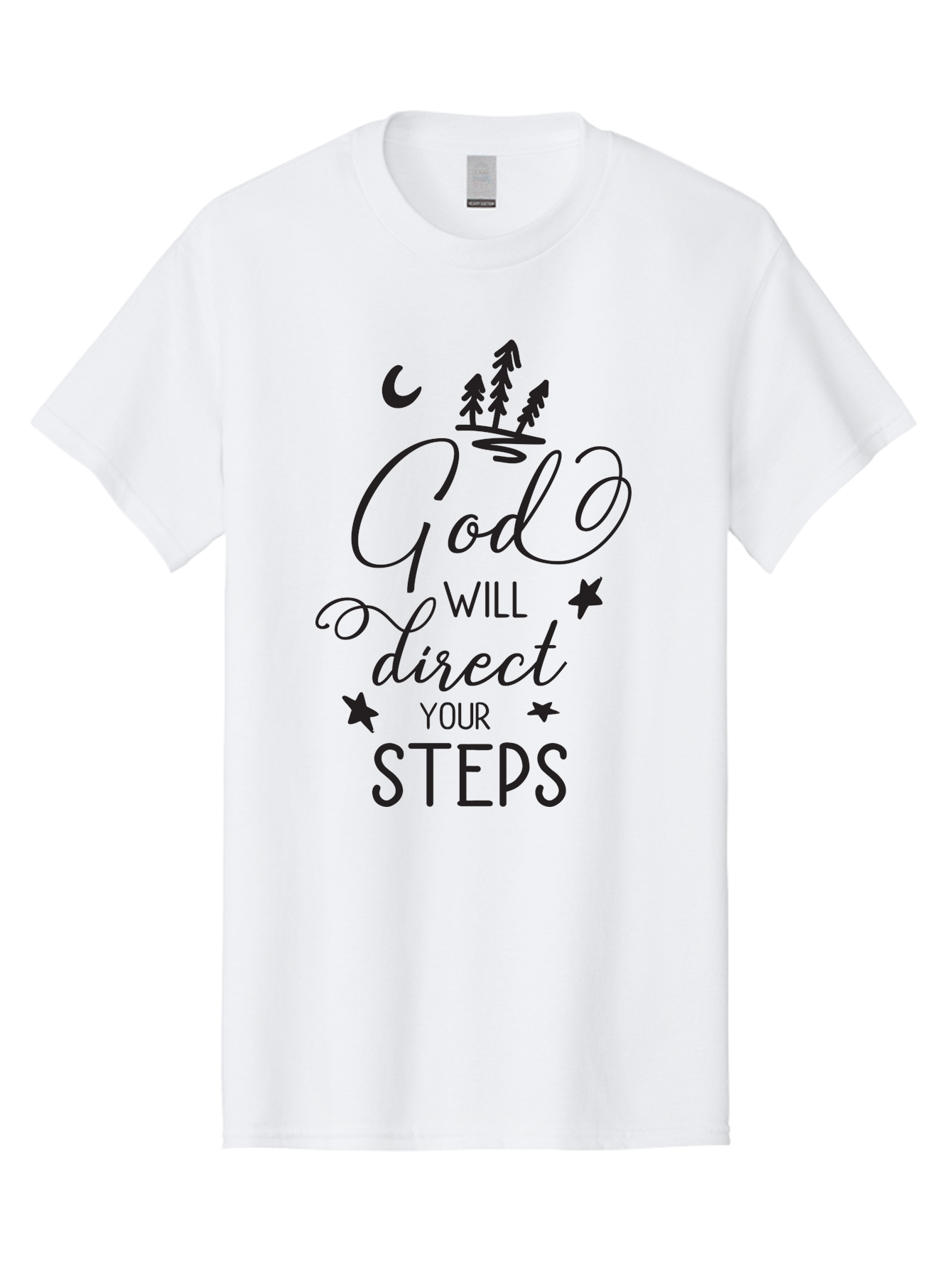 God-Will-Direct-Your-Steps Men'S Graphic Tee, 100% Cotton, Comfortable Casual Summer Wear, Machine Washable, Inspirational Quote, Motivational Phrase, God Will Direct Your Steps, Faith-Based Message, Spiritual Guidance, Positive Affirmation, Aac770 5