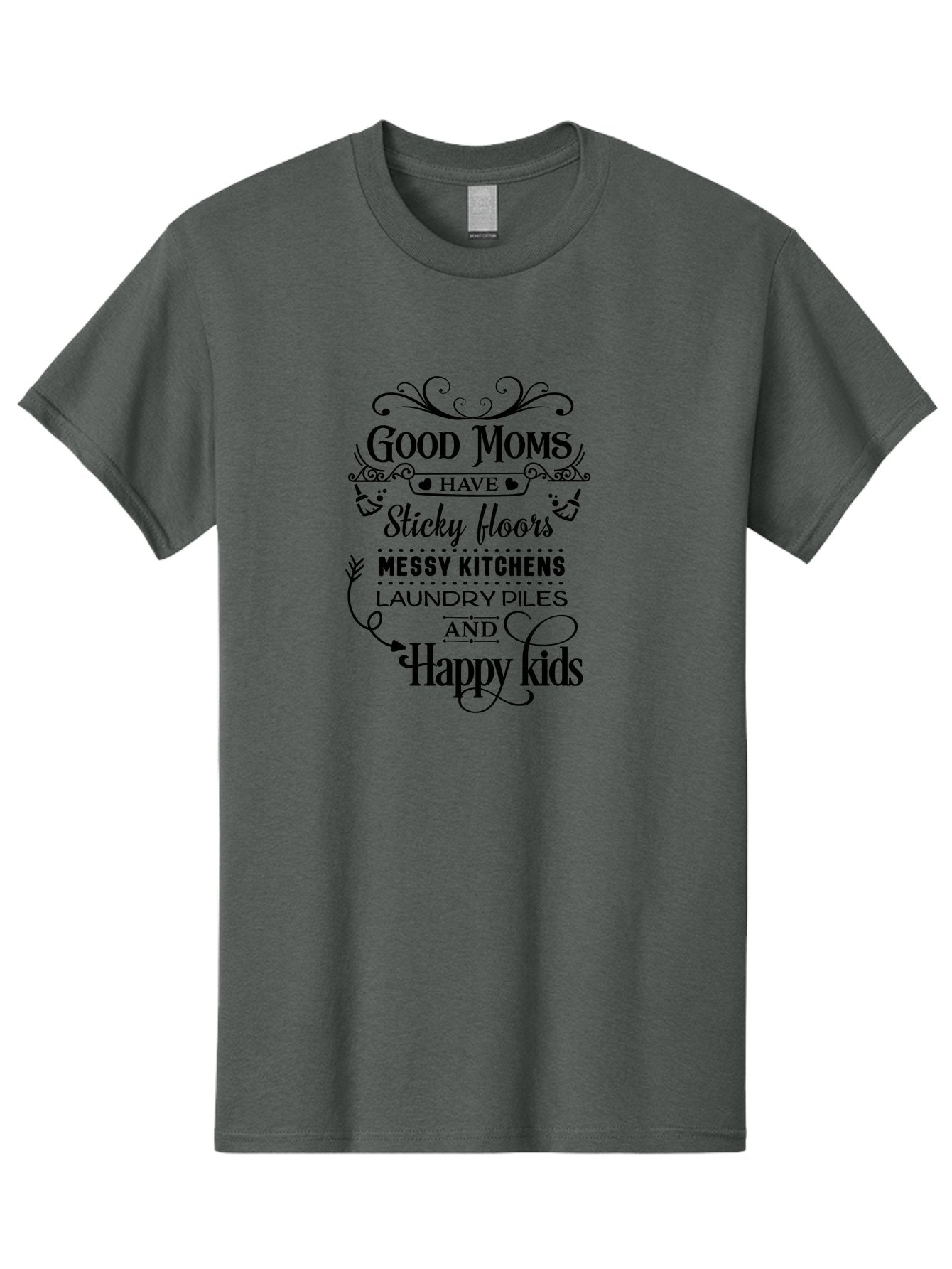 Good-Moms Men'S Graphic Tee, 100% Cotton, Comfortable Casual Summer Wear, Machine Washable, Good Moms, Happy Kids, Messy Kitchens, Laundry Piles, Sticky Floors, Motherhood, Parenting, Family Life, Motherly Love, Mom Quotes Aac771 4
