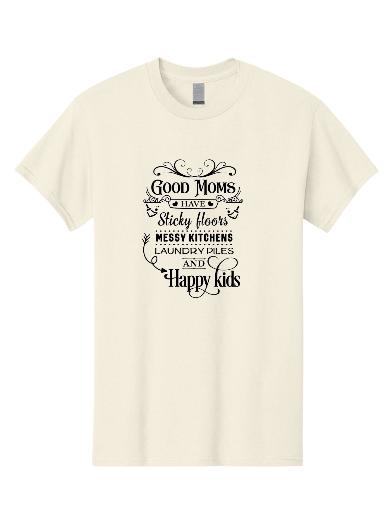 Good-Moms Men'S Graphic Tee, 100% Cotton, Comfortable Casual Summer Wear, Machine Washable, Good Moms, Happy Kids, Messy Kitchens, Laundry Piles, Sticky Floors, Motherhood, Parenting, Family Life, Motherly Love, Mom Quotes Aac771 13