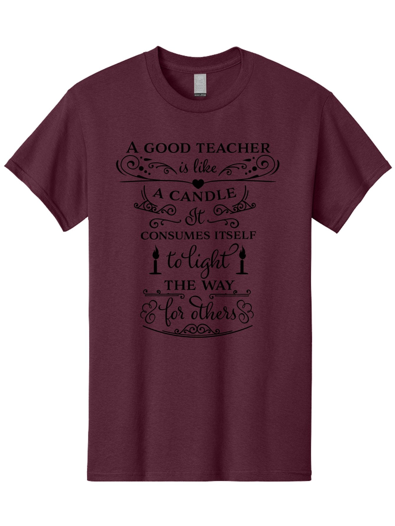 Good-Teacher-Candle-Quote Men'S Graphic Tee, 100% Cotton, Comfortable Casual Summer Wear, Machine Washable, Good Teacher, Inspirational Quote, Teacher Appreciation, Candle Metaphor, Selfless Dedication, Teacher'S Day Gift, Motivational Message Aac772 8