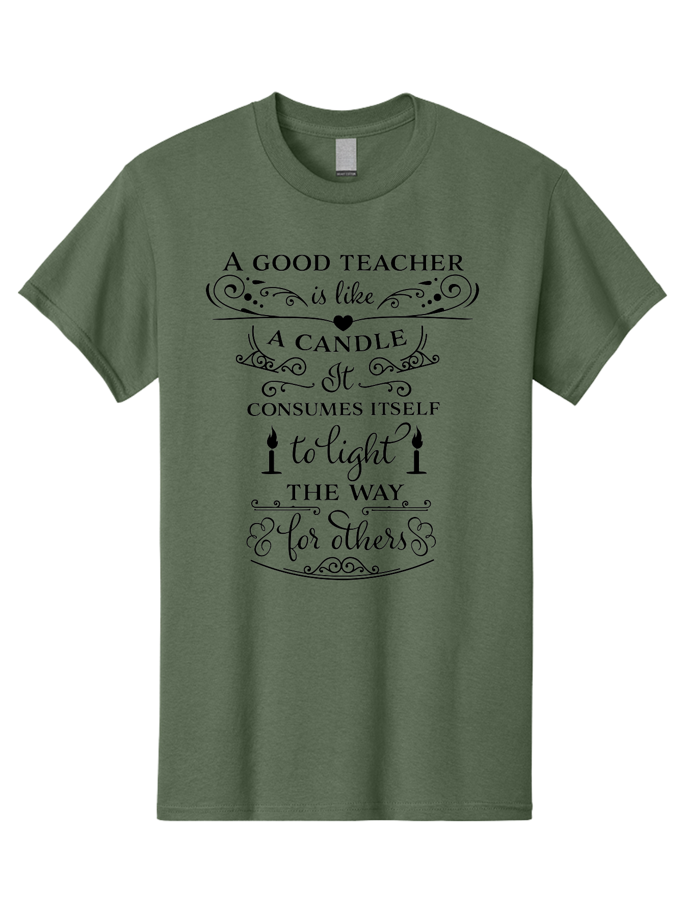 Good-Teacher-Candle-Quote Men'S Graphic Tee, 100% Cotton, Comfortable Casual Summer Wear, Machine Washable, Good Teacher, Inspirational Quote, Teacher Appreciation, Candle Metaphor, Selfless Dedication, Teacher'S Day Gift, Motivational Message Aac772 5
