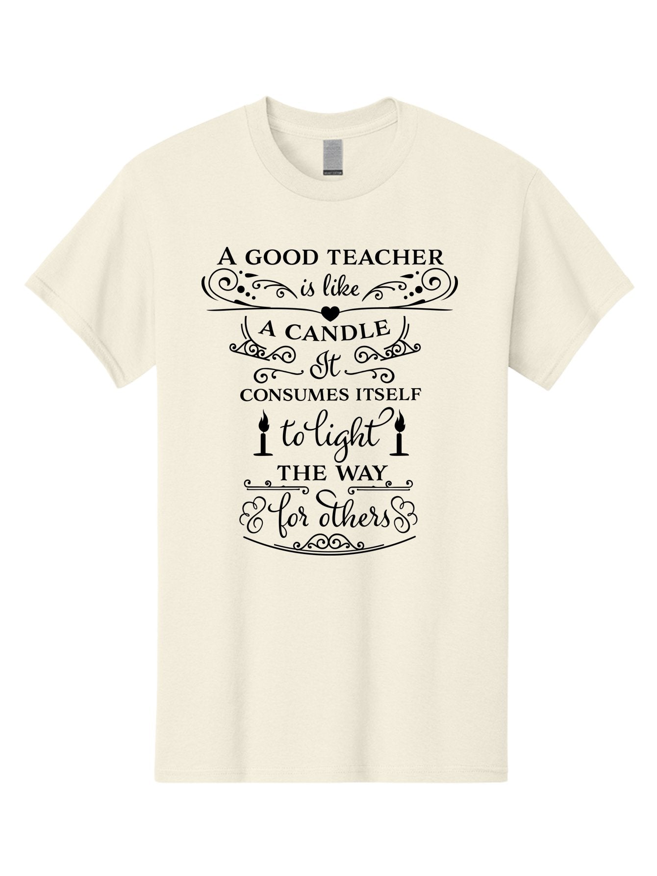 Good-Teacher-Candle-Quote Men'S Graphic Tee, 100% Cotton, Comfortable Casual Summer Wear, Machine Washable, Good Teacher, Inspirational Quote, Teacher Appreciation, Candle Metaphor, Selfless Dedication, Teacher'S Day Gift, Motivational Message Aac772