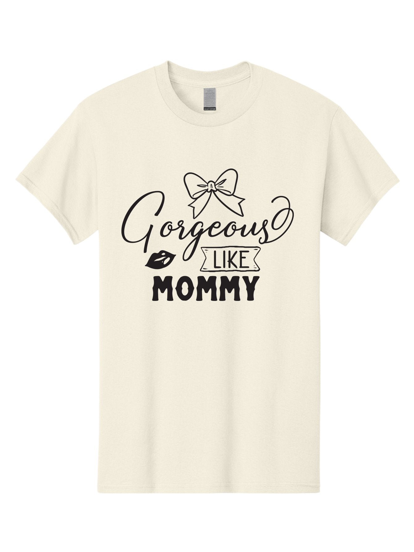 Gorgeous-Like-Mommy Men'S Graphic Tee, 100% Cotton, Comfortable Casual Summer Wear, Machine Washable, Gorgeous Mom, Mom And Daughter, Mother Daughter Matching Outfits, Stylish Mom, Fashionable Mom, Gorgeous Like Mommy, Lipstick Lips, Aac773