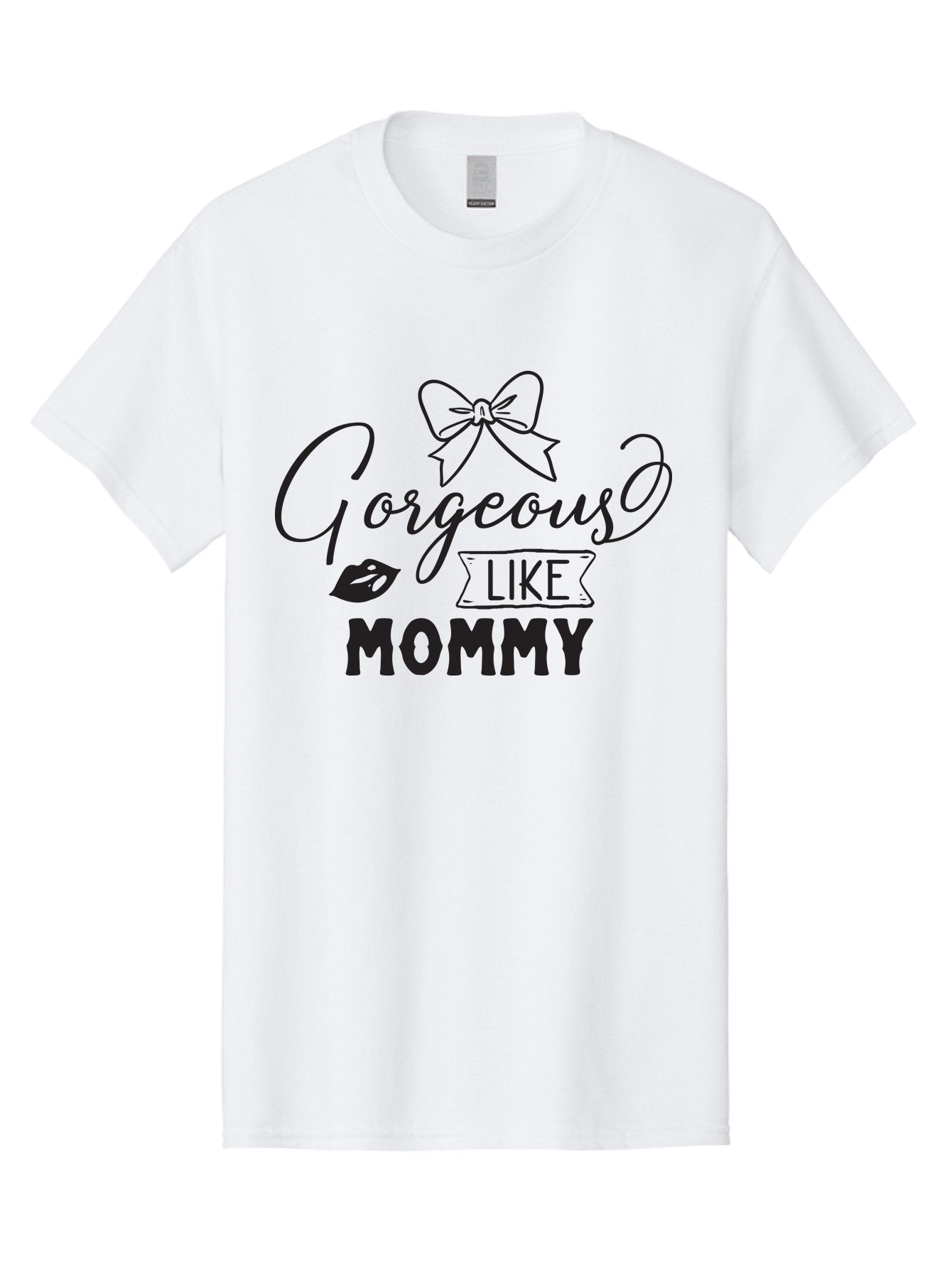 Gorgeous-Like-Mommy Men'S Graphic Tee, 100% Cotton, Comfortable Casual Summer Wear, Machine Washable, Gorgeous Mom, Mom And Daughter, Mother Daughter Matching Outfits, Stylish Mom, Fashionable Mom, Gorgeous Like Mommy, Lipstick Lips, Aac773 3