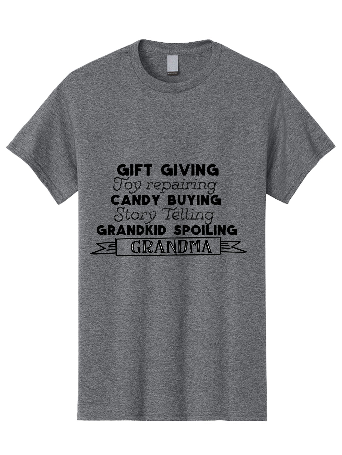 Grandma Men'S Graphic Tee, 100% Cotton, Comfortable Casual Summer Wear, Machine Washable, Grandma, Gift Giving, Toy Repairing, Candy Buying, Story Telling, Grandkid Spoiling, Family Love, Grandmotherly Activities, Grandmother'S Day Aac775 12