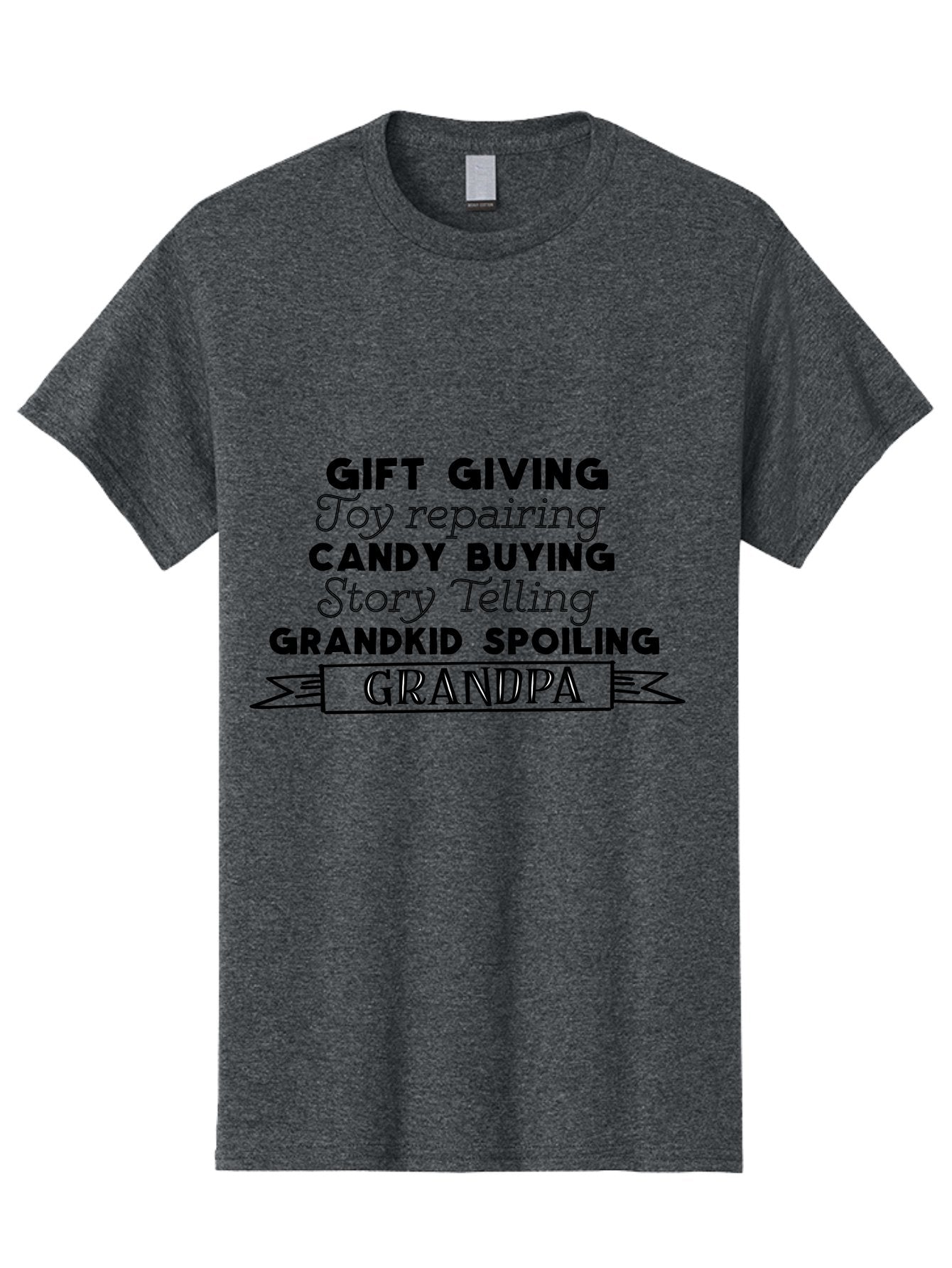 Grandpa Men'S Graphic Tee, 100% Cotton, Comfortable Casual Summer Wear, Machine Washable, Gift Giving, Toy Repairing, Candy Buying, Story Telling, Grandkid Spoiling, Grandpa Gifts, Father'S Day Gifts, Custom Grandpa Gifts, Aac776 4