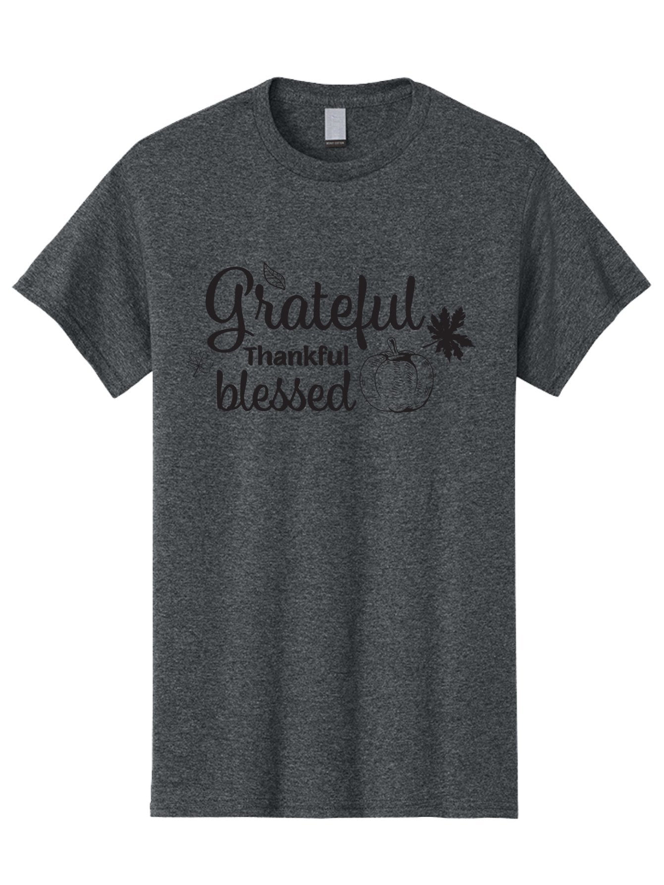 Grateful-Thankful-Blessed Men'S Graphic Tee, 100% Cotton, Comfortable Casual Summer Wear, Machine Washable, Grateful Thankful Blessed, Fall Season, Autumn Leaves, Pumpkin Illustration, Harvest Theme, Positive Vibes, Gratitude, Thankfulness, Aac777 3