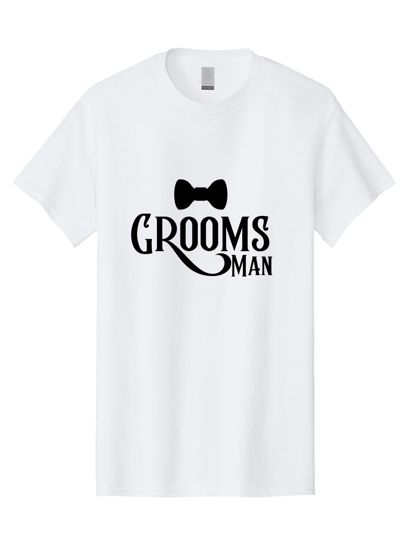 Groomsman Men'S Graphic Tee, 100% Cotton, Comfortable Casual Summer Wear, Machine Washable, Groomsman, Bow Tie, Wedding Party, Best Man, Stylish Men, Wedding Accessories, Formal Wear, Groomsmen Gifts Aac780