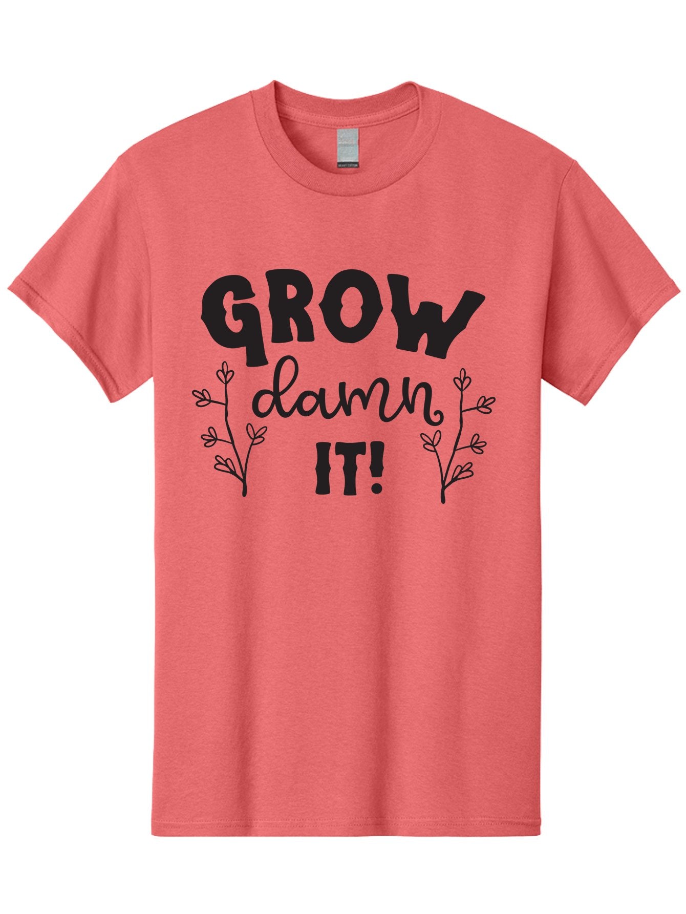 Grow-Damn-It Men'S Graphic Tee, 100% Cotton, Comfortable Casual Summer Wear, Machine Washable, Motivational Quote, Plant Growth, Inspiration, Gardening, Positivity, Growth Mindset, Botanical Illustrations, Typography Art Aac781 7
