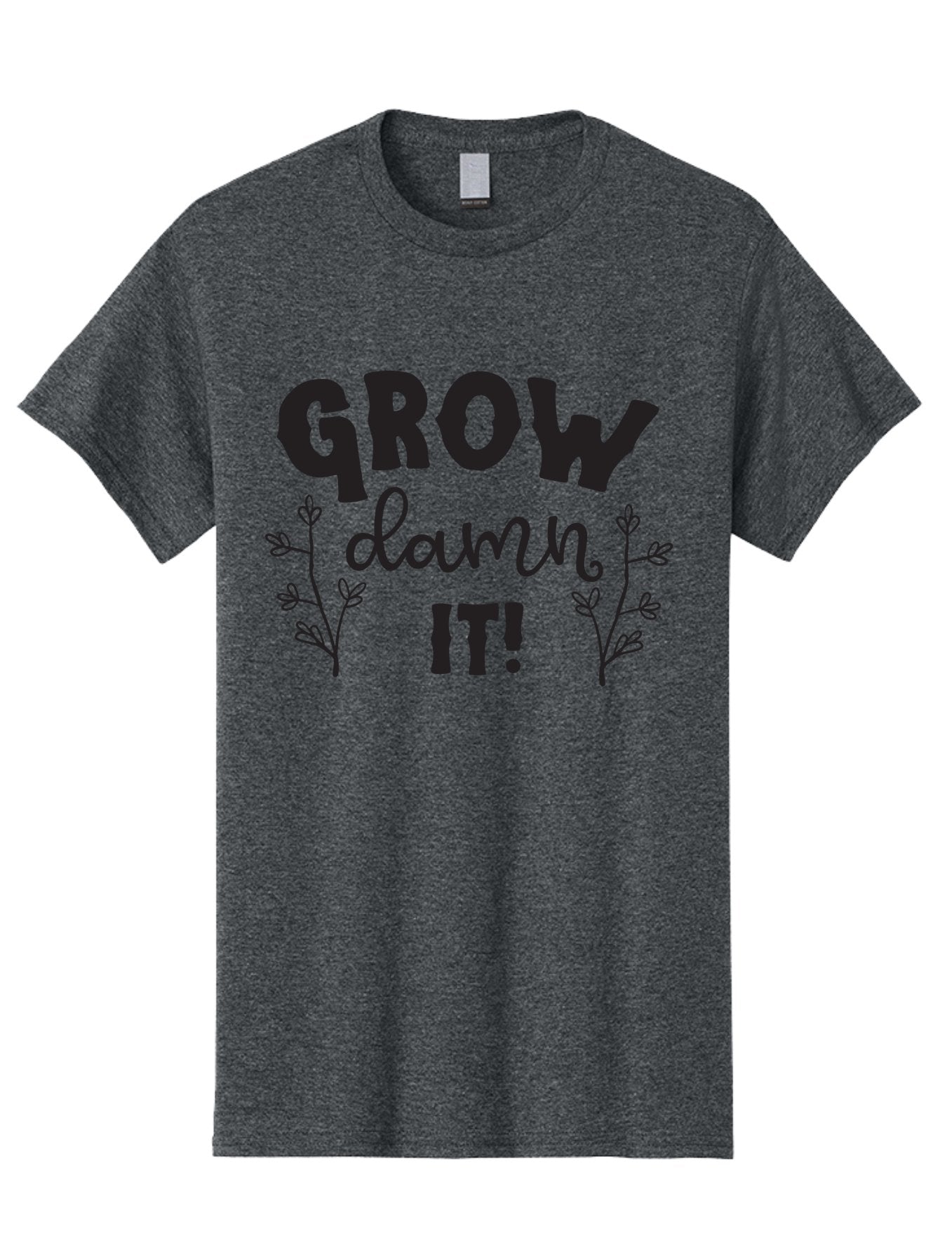 Grow-Damn-It Men'S Graphic Tee, 100% Cotton, Comfortable Casual Summer Wear, Machine Washable, Motivational Quote, Plant Growth, Inspiration, Gardening, Positivity, Growth Mindset, Botanical Illustrations, Typography Art Aac781 11