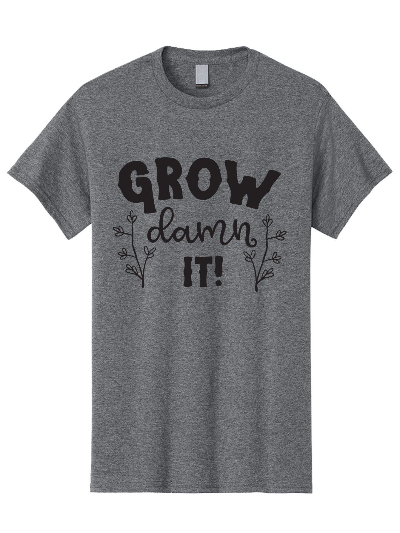Grow-Damn-It Men'S Graphic Tee, 100% Cotton, Comfortable Casual Summer Wear, Machine Washable, Motivational Quote, Plant Growth, Inspiration, Gardening, Positivity, Growth Mindset, Botanical Illustrations, Typography Art Aac781 14