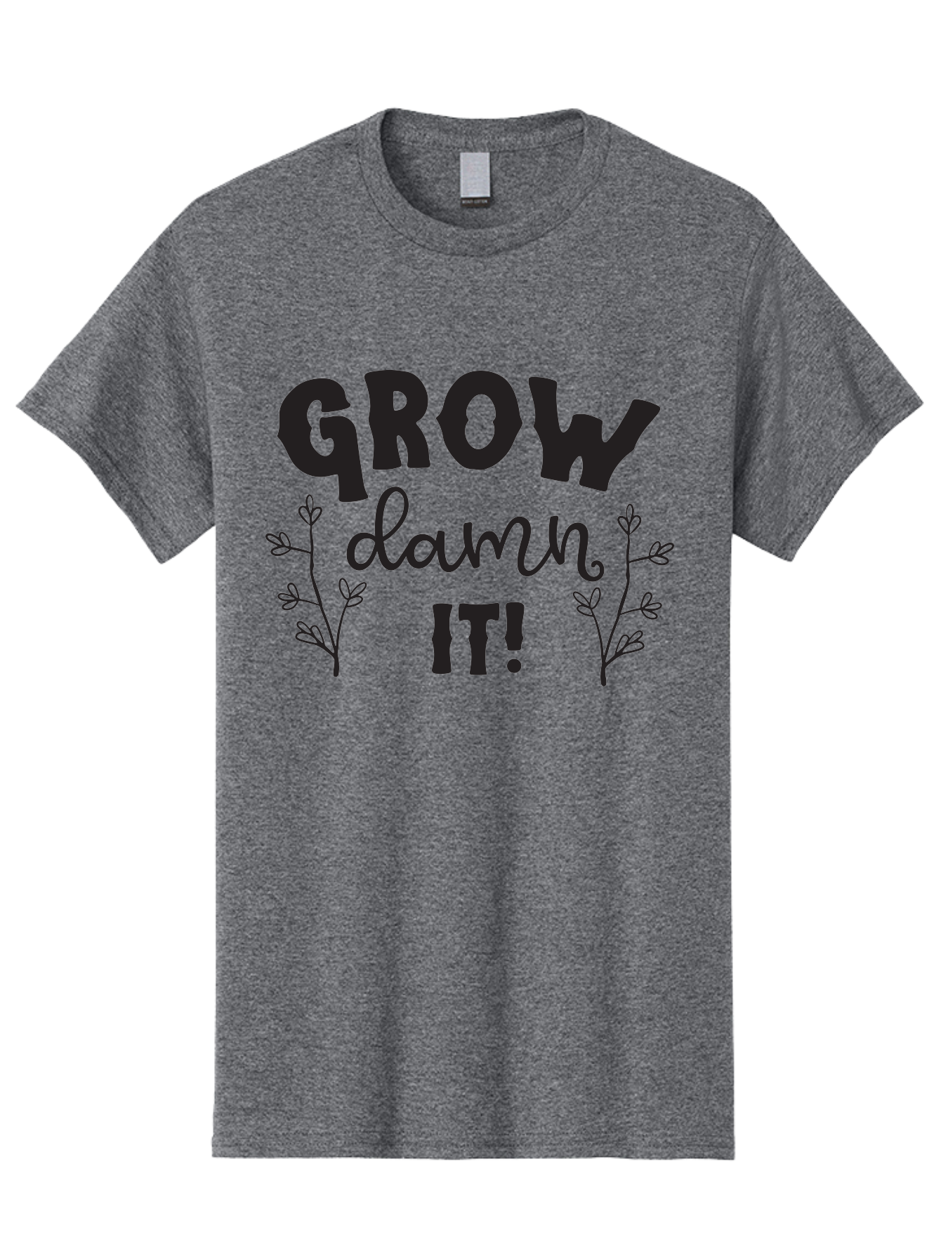Grow-Damn-It Men'S Graphic Tee, 100% Cotton, Comfortable Casual Summer Wear, Machine Washable, Motivational Quote, Plant Growth, Inspiration, Gardening, Positivity, Growth Mindset, Botanical Illustrations, Typography Art Aac781 3