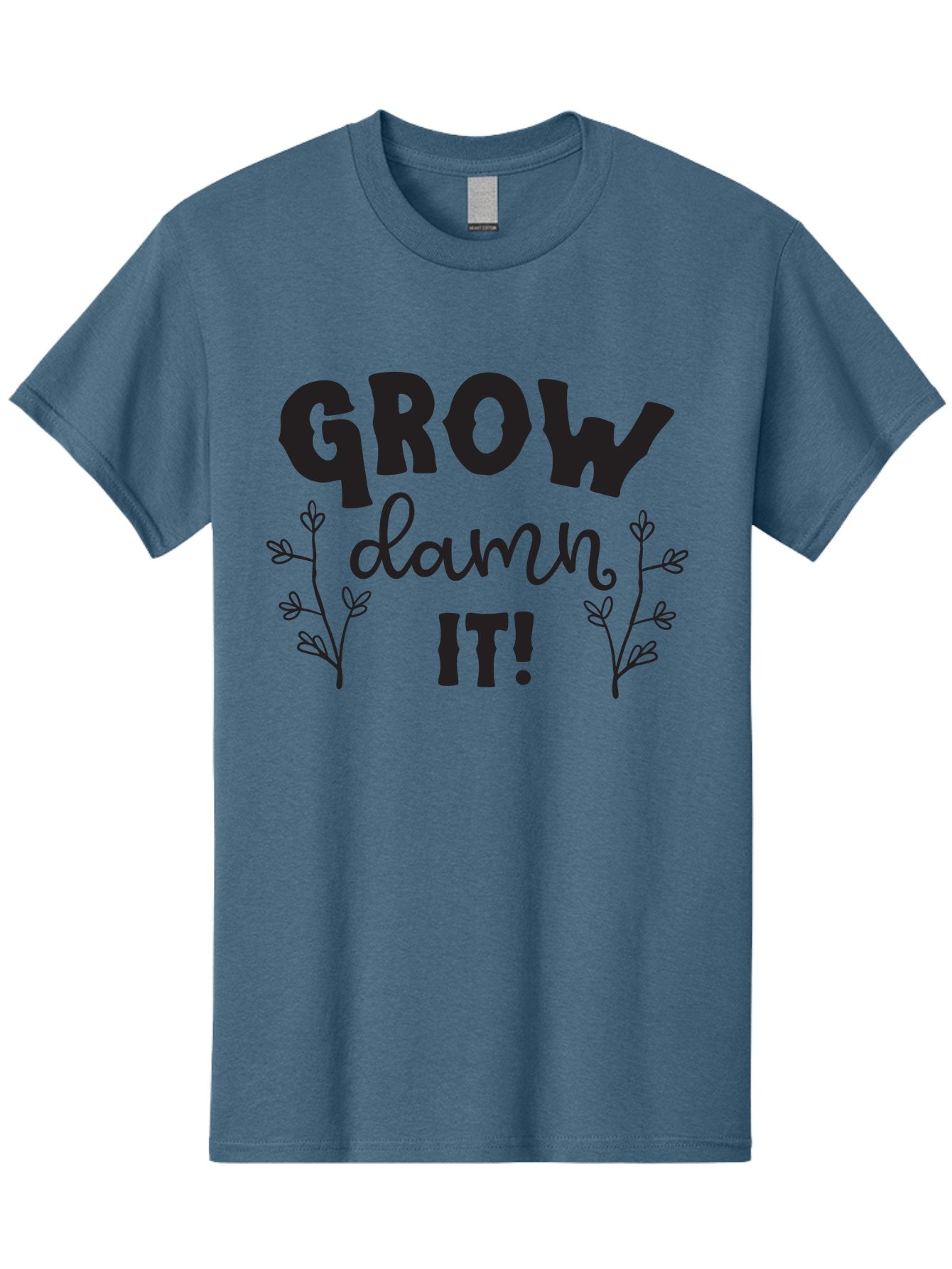 Grow-Damn-It Men'S Graphic Tee, 100% Cotton, Comfortable Casual Summer Wear, Machine Washable, Motivational Quote, Plant Growth, Inspiration, Gardening, Positivity, Growth Mindset, Botanical Illustrations, Typography Art Aac781 5